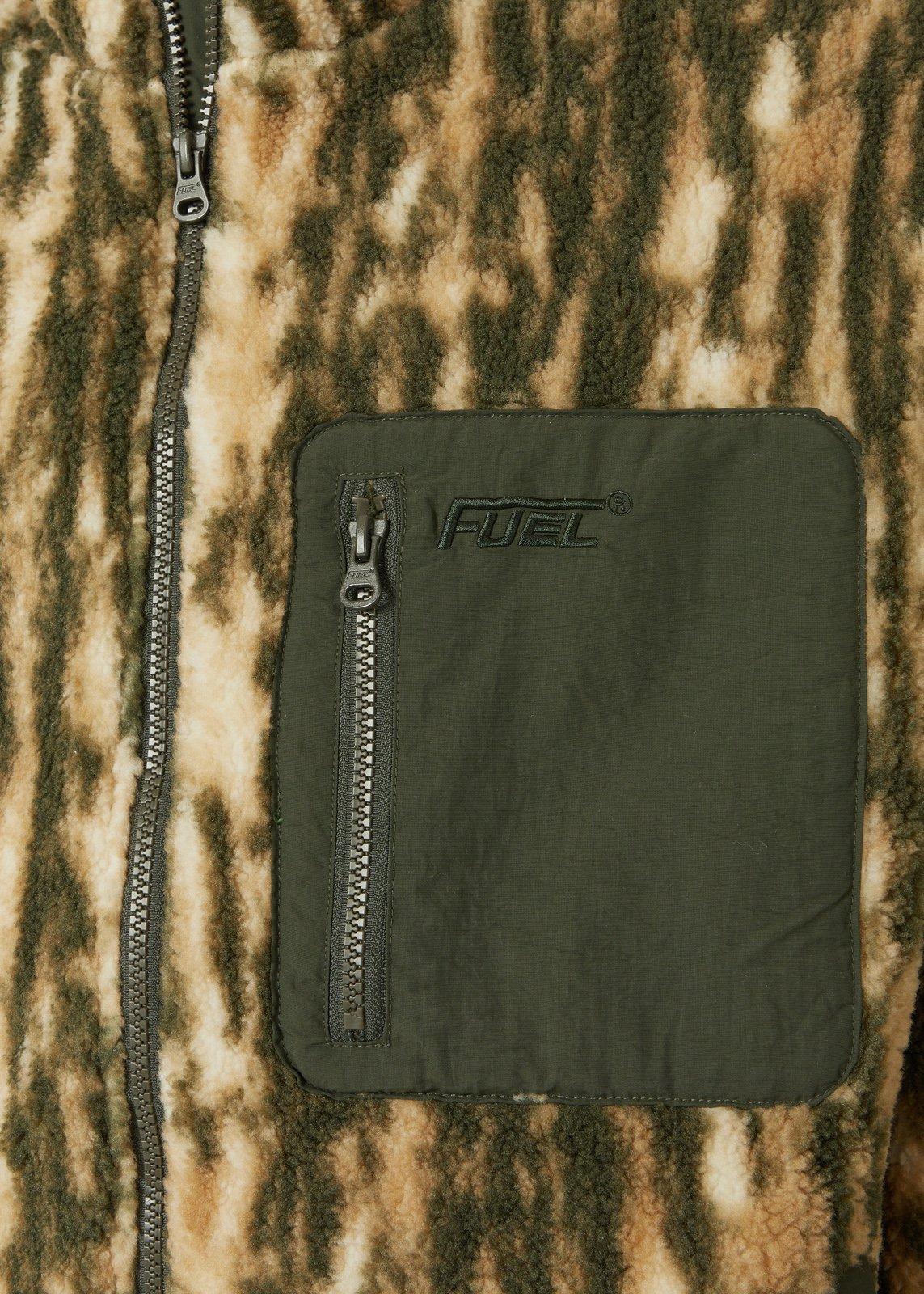 Green Bark Print Zip-through Jacket (3234431) | Fuel