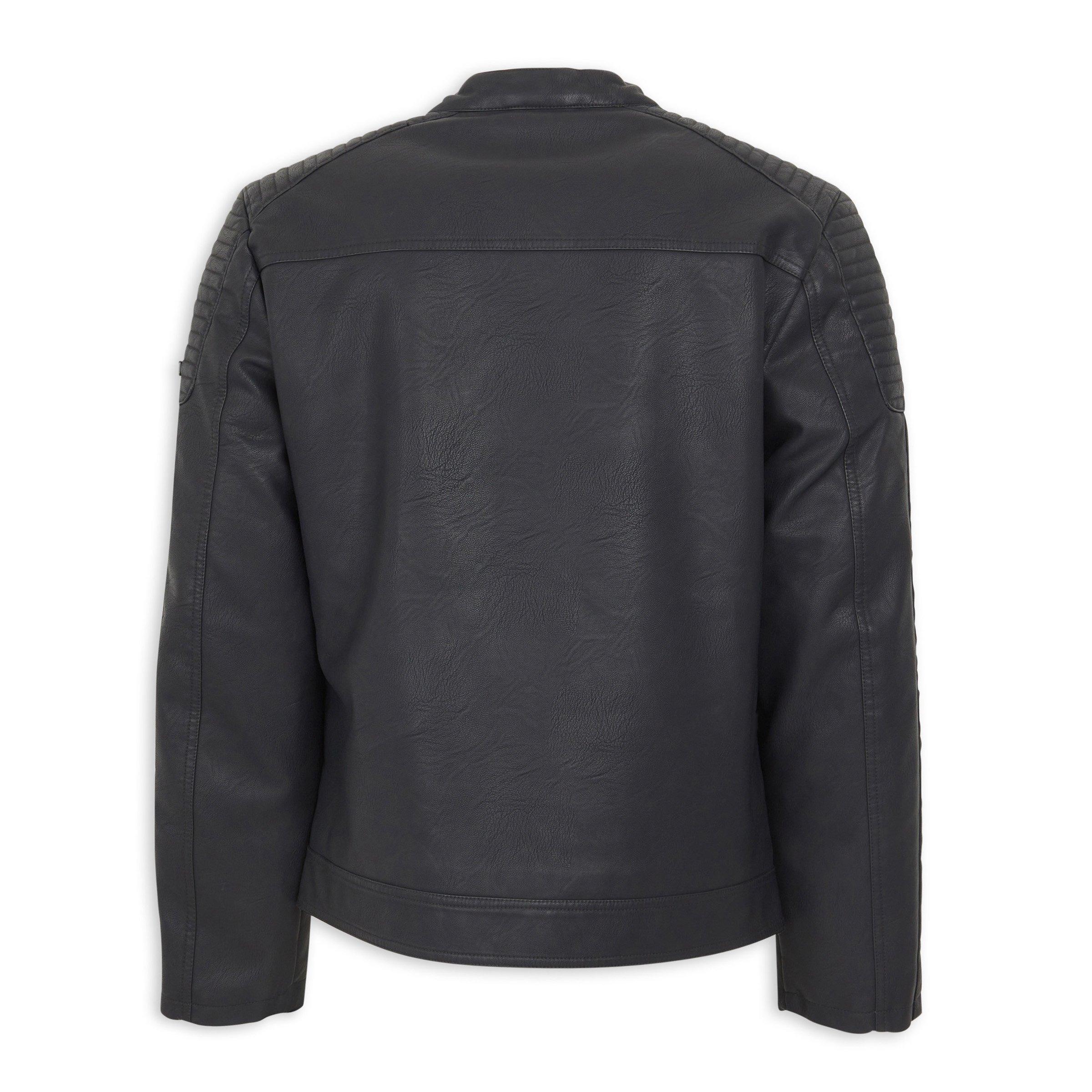 Black Faux Leather Jacket (3234897) | Identity