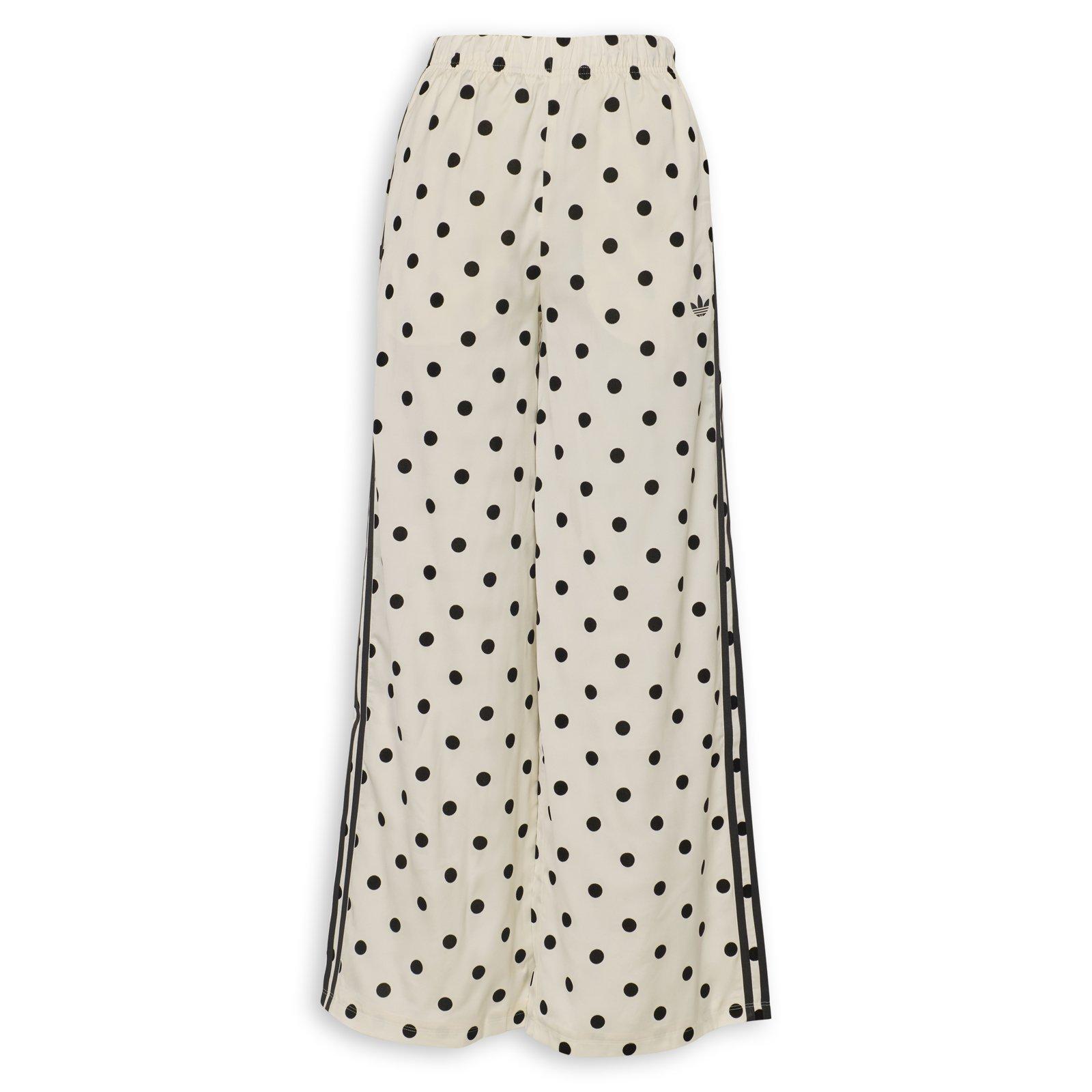 Beige Satin Polka Dots Wide Leg Pant (3234959) | Adidas