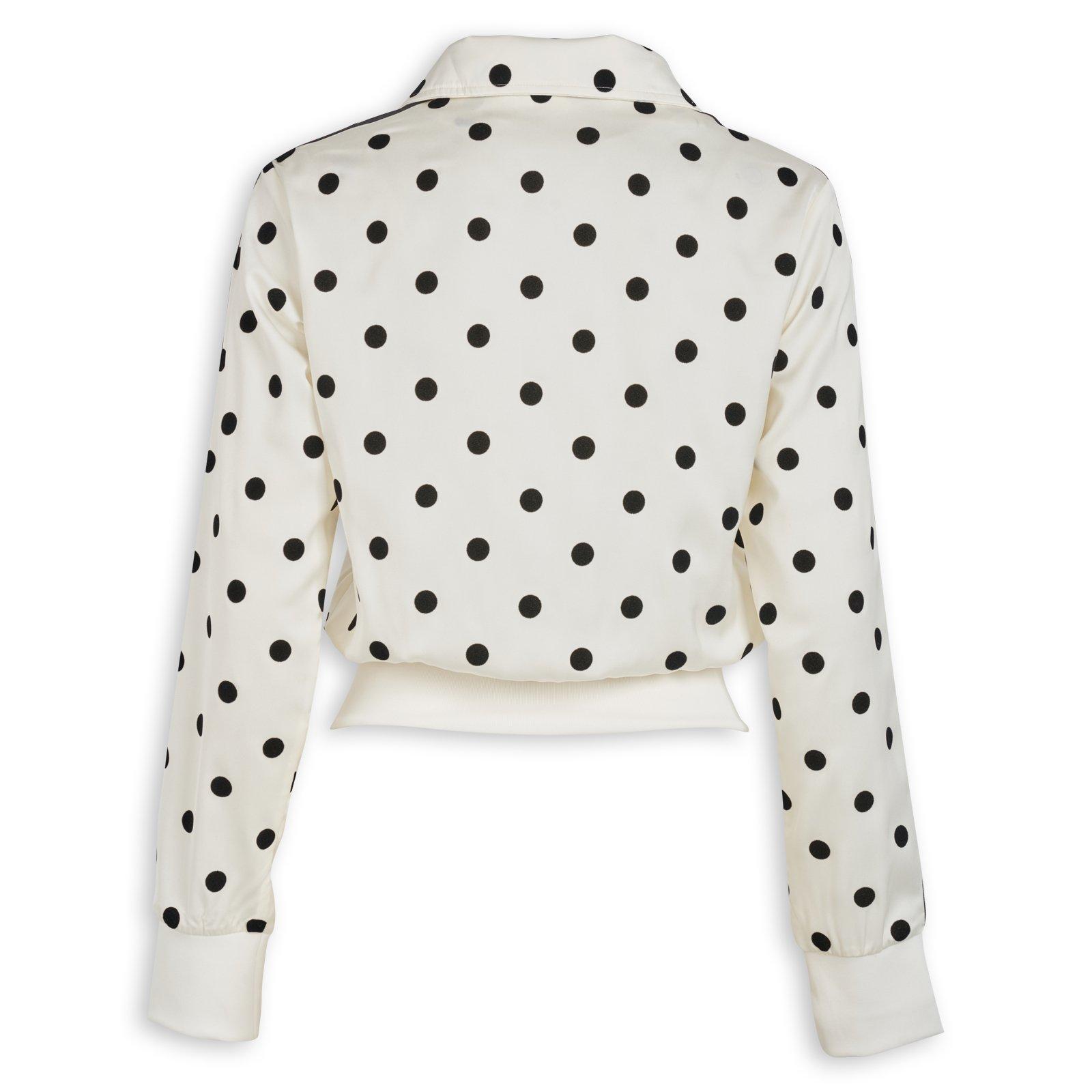 White Satin Polka Dots Track Top (3234961) | Adidas