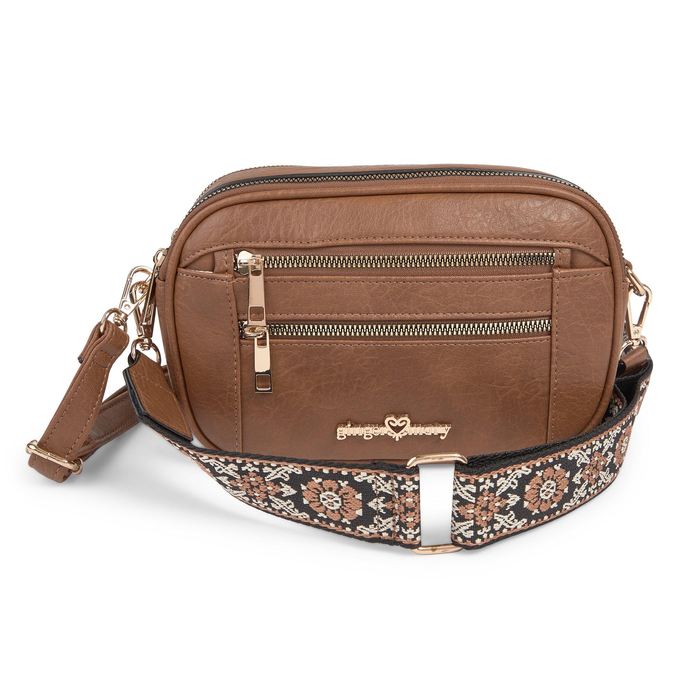 Tan Multi-Zip Crossbody Bag (3234976) | Ginger Mary