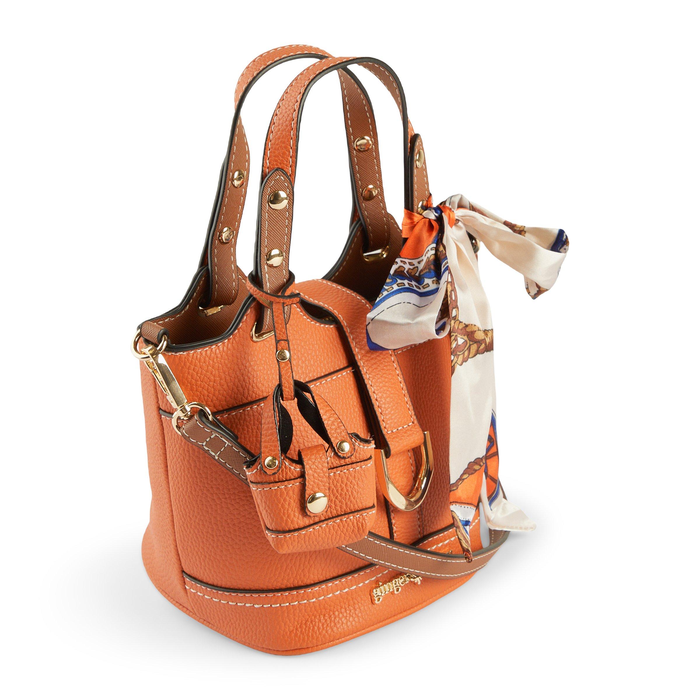 Orange Textured Bucket Bag (3234977) | Ginger Mary