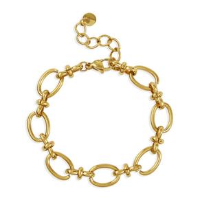 Gold Plated Buckle Oval Bracelet (3235142) | Zackia