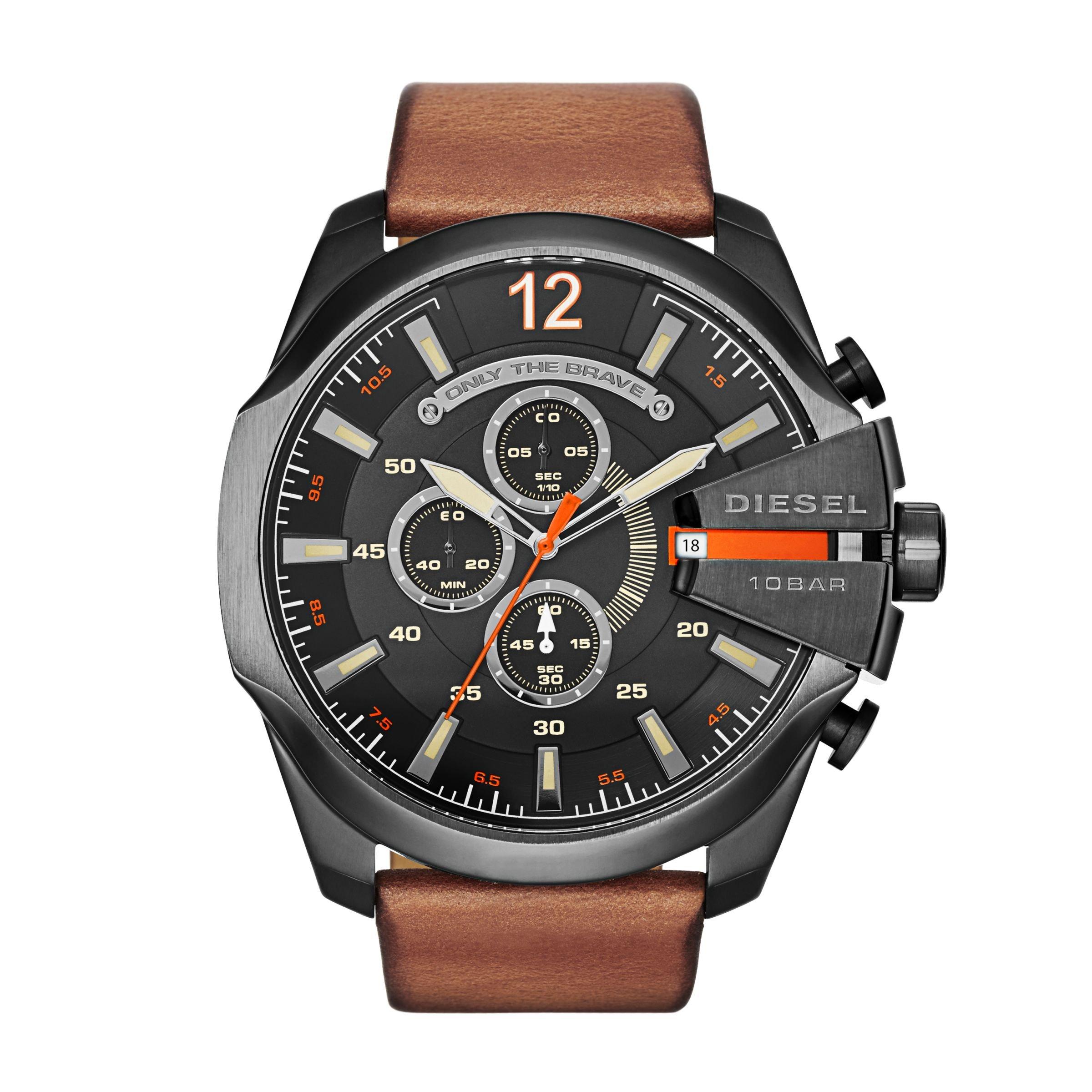 Brown Mega Chief Leather Watch (3235210) | Diesel