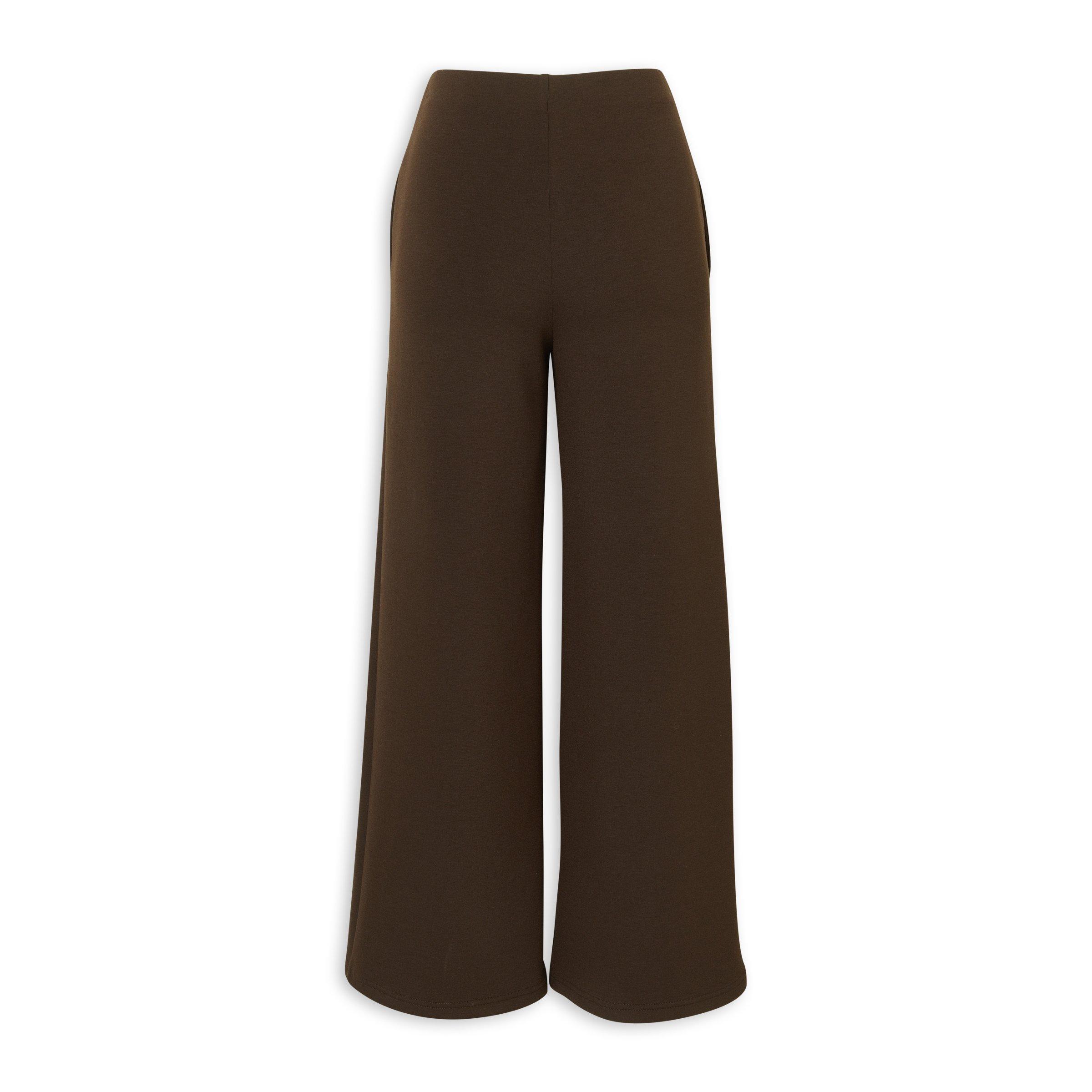 Dark Brown Wide Leg Trousers (3235450) | Basix