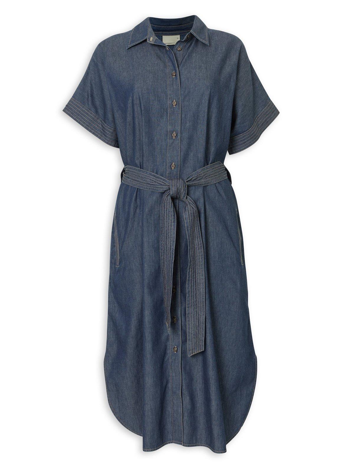 knee length dresses for ladies Drape Linen Dress
