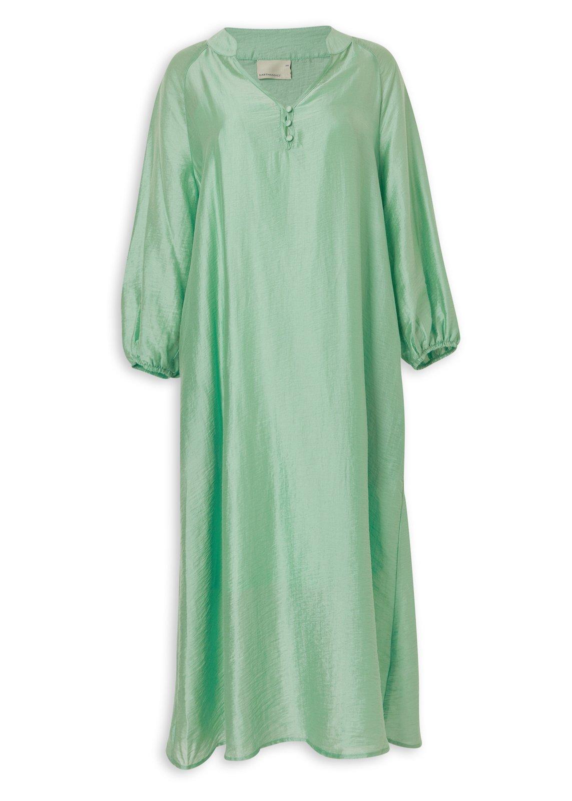 cotton linen dresses with sleeves Beige Linen Cotton Maxi Dress - Lantern Sleeve main image 0