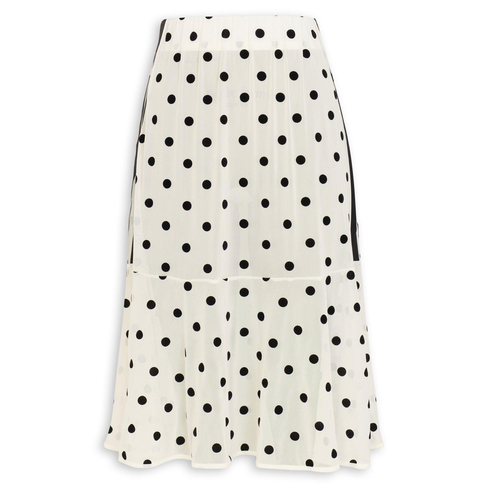 White Sheer Polka Dot Skirt (3235473) | Adidas