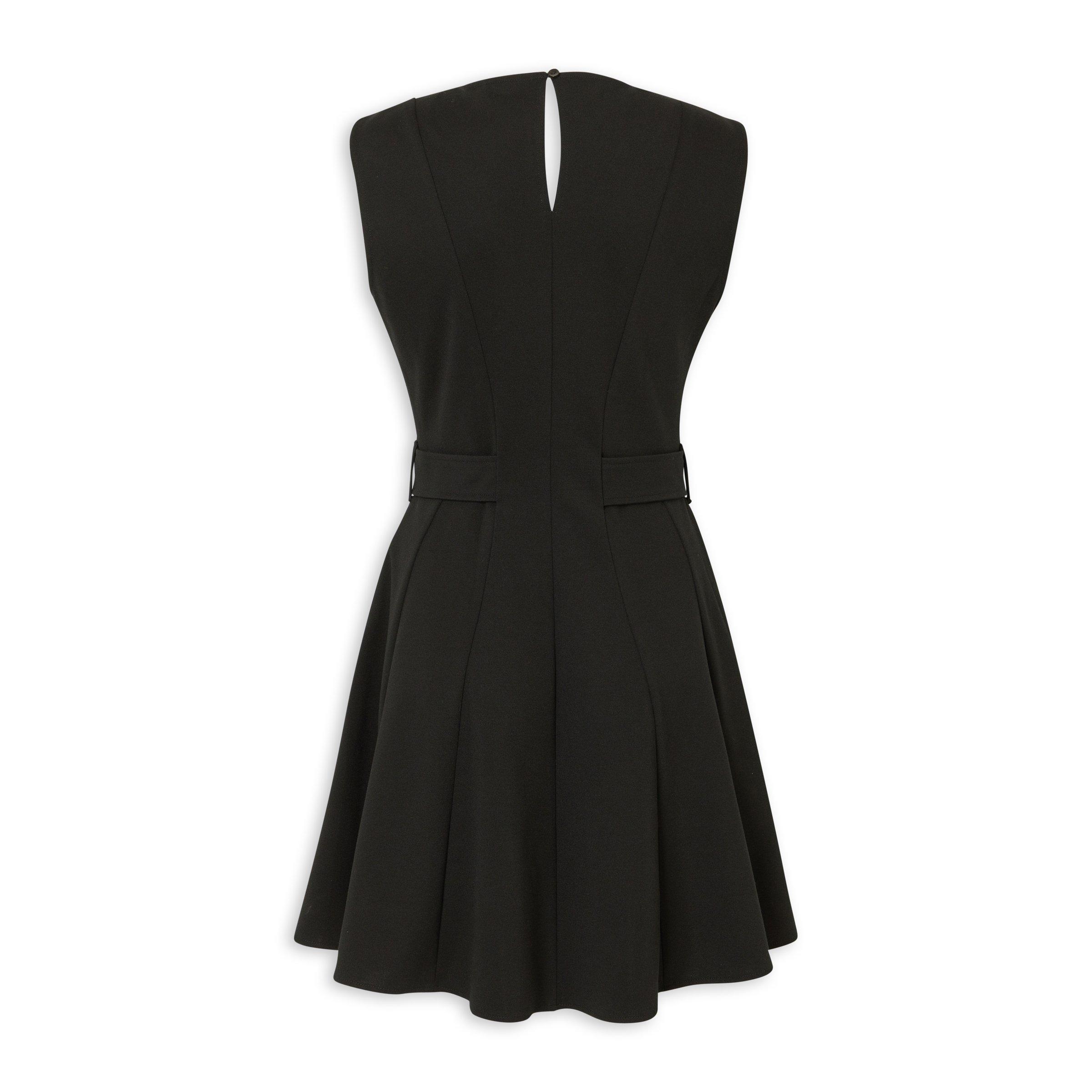 Black Tailored Fit and Flare Dress (3235479) | Identity