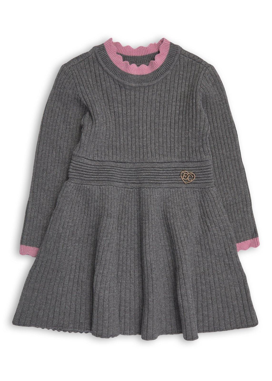 slim fit dress slacks Cozy Holiday Grey Ruffle Knit Sweater Dress  Mia Belle Girls