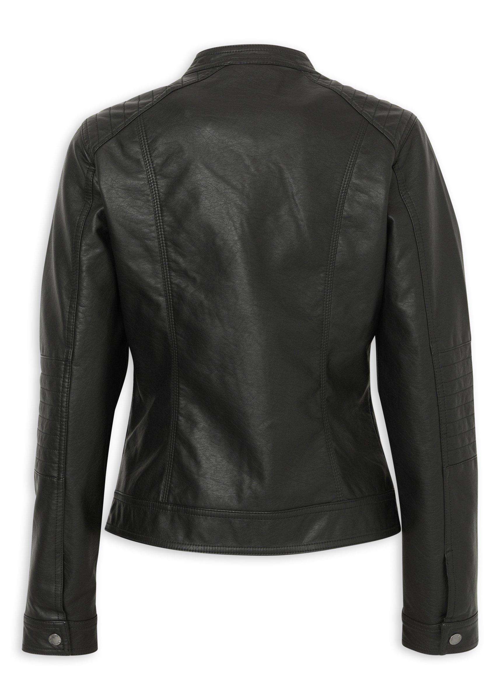 Black Faux-Leather Biker Jacket (3235631) | OUTBACK RED