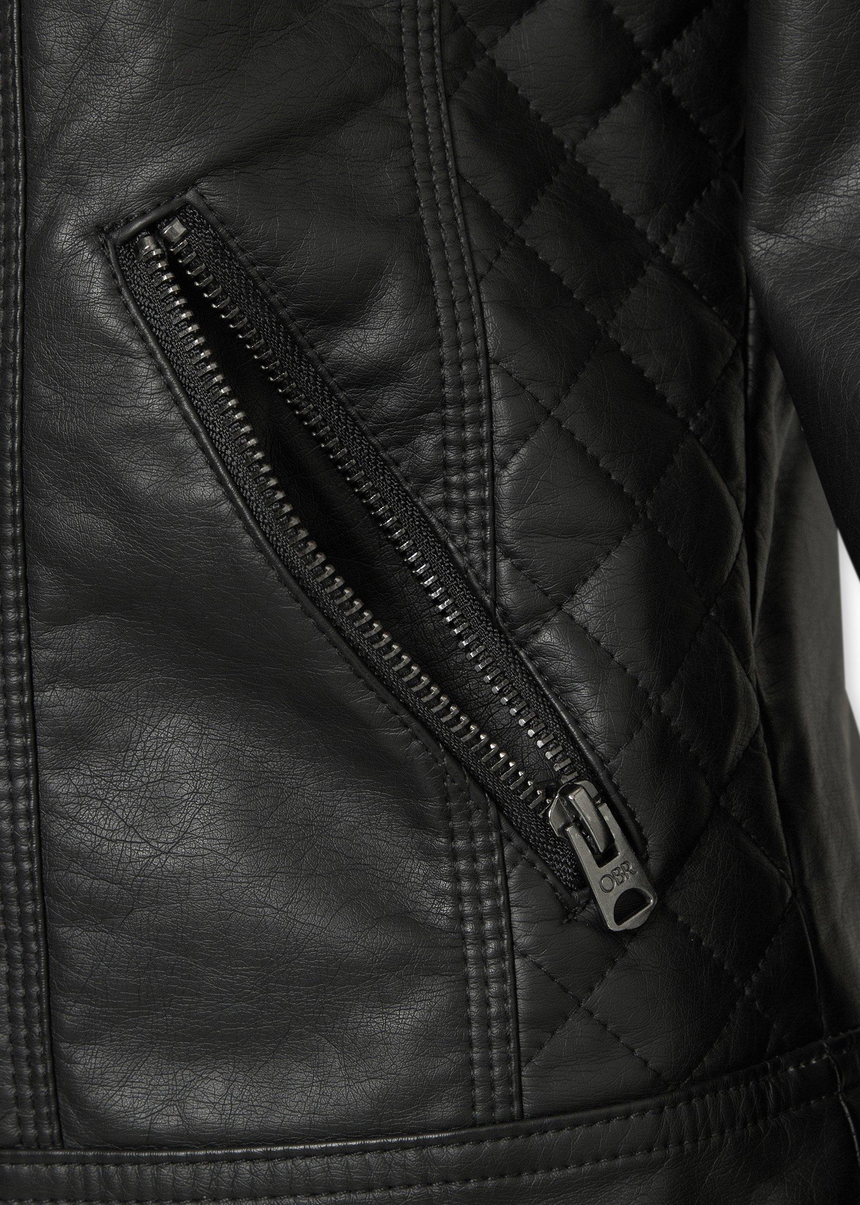 Black Faux-Leather Biker Jacket (3235631) | OUTBACK RED