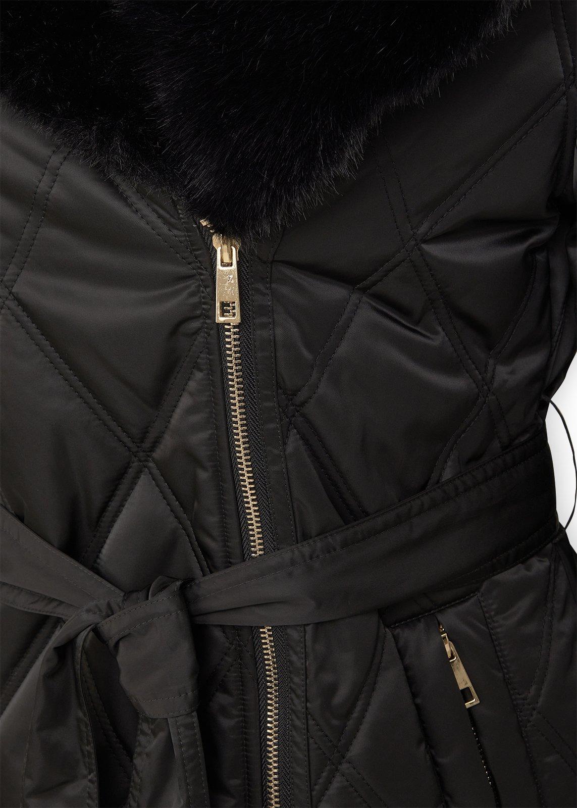 Black Faux Fur Trim Puffer Jacket (3235795) | Truworths