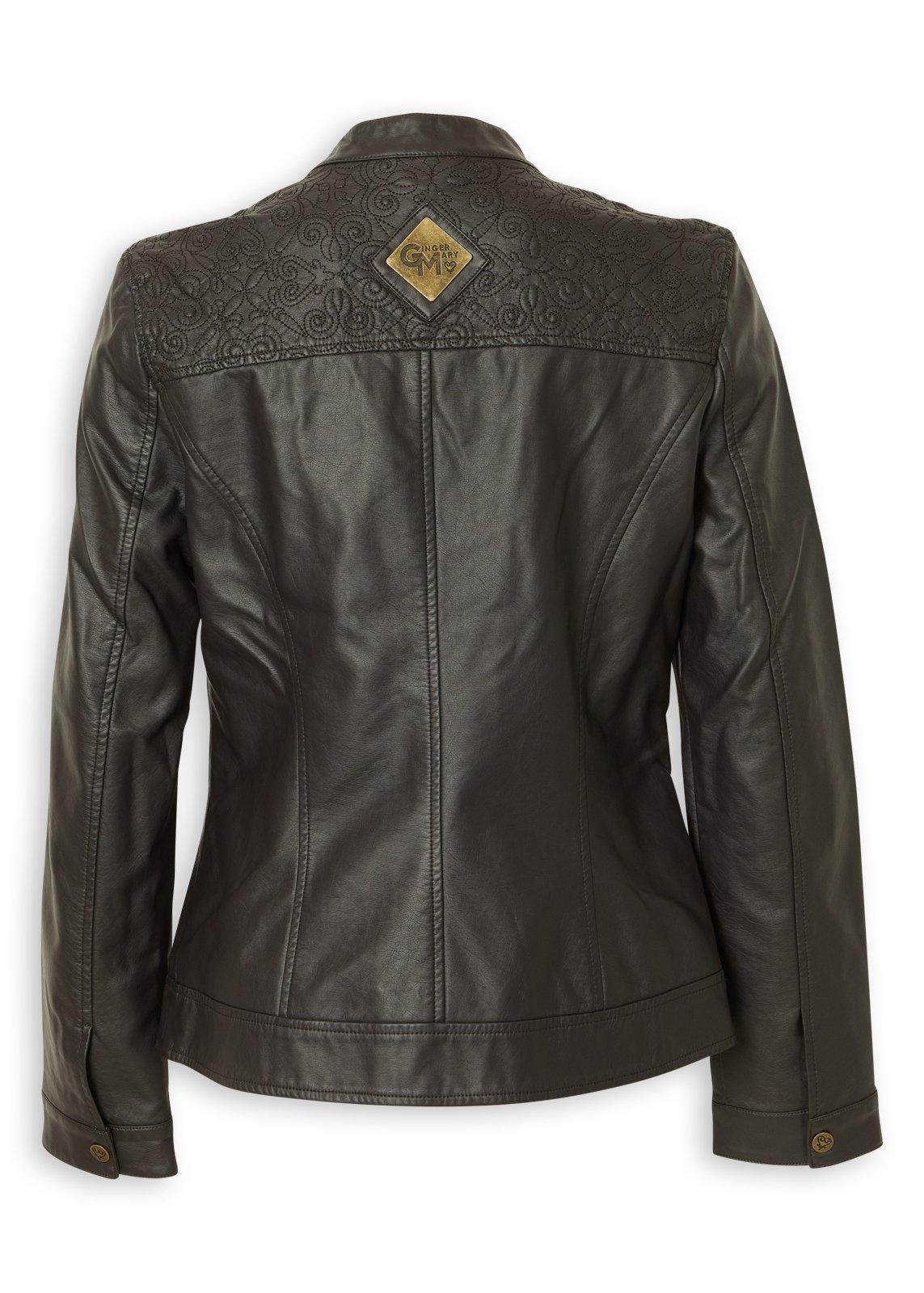 Brown PU Biker Jacket (3235811) | Ginger Mary