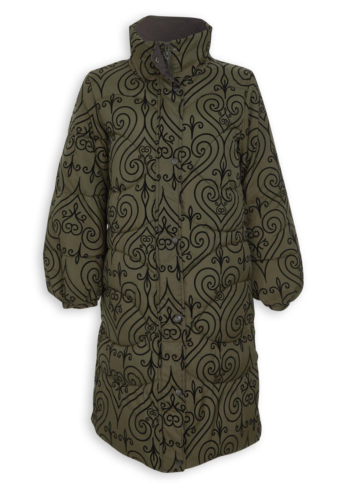 Green Printed Jacquard Puffer Jacket (3235812) | Ginger Mary
