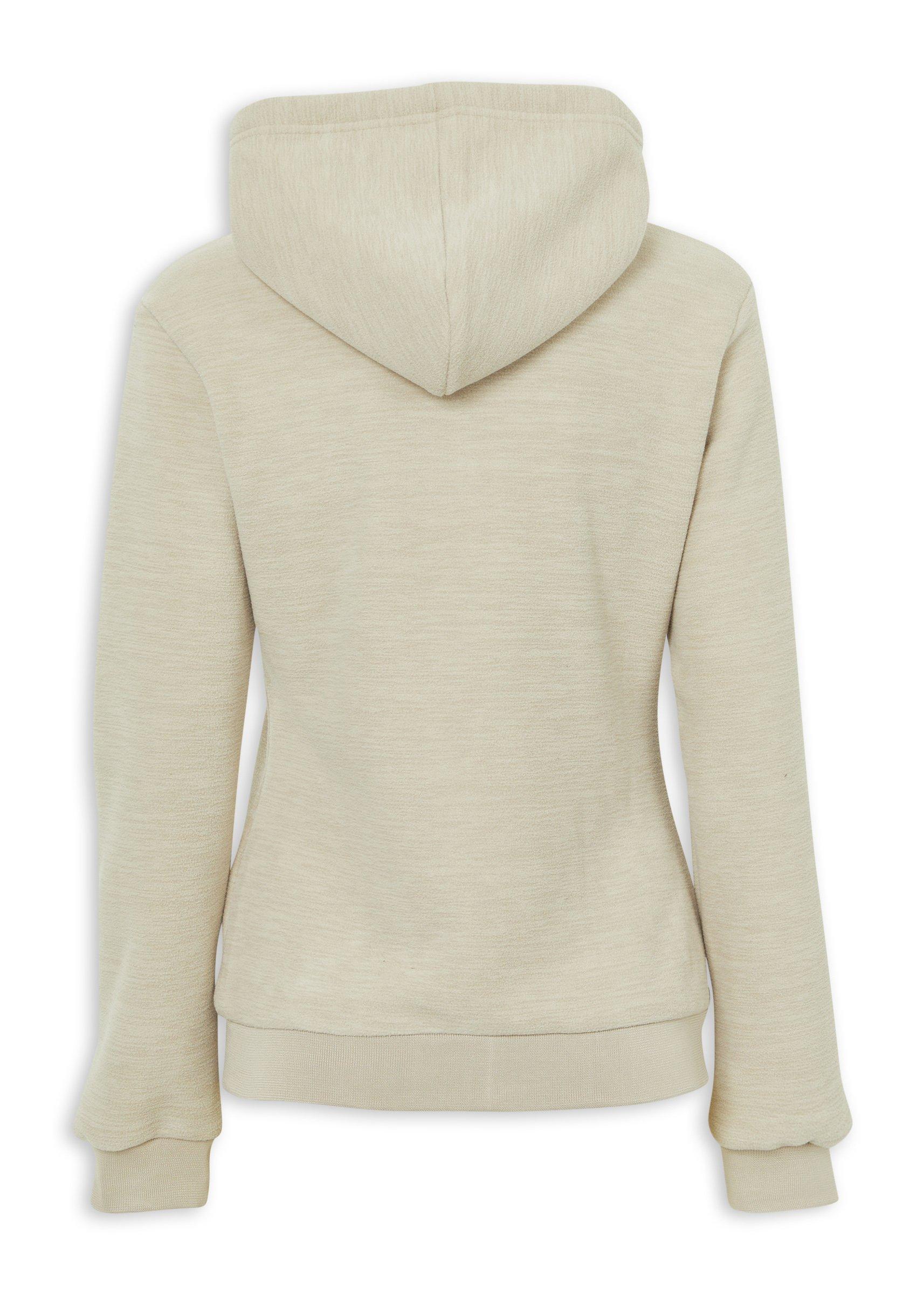 Beige Zip-Up Logo Hoodie (3235832) | Identity