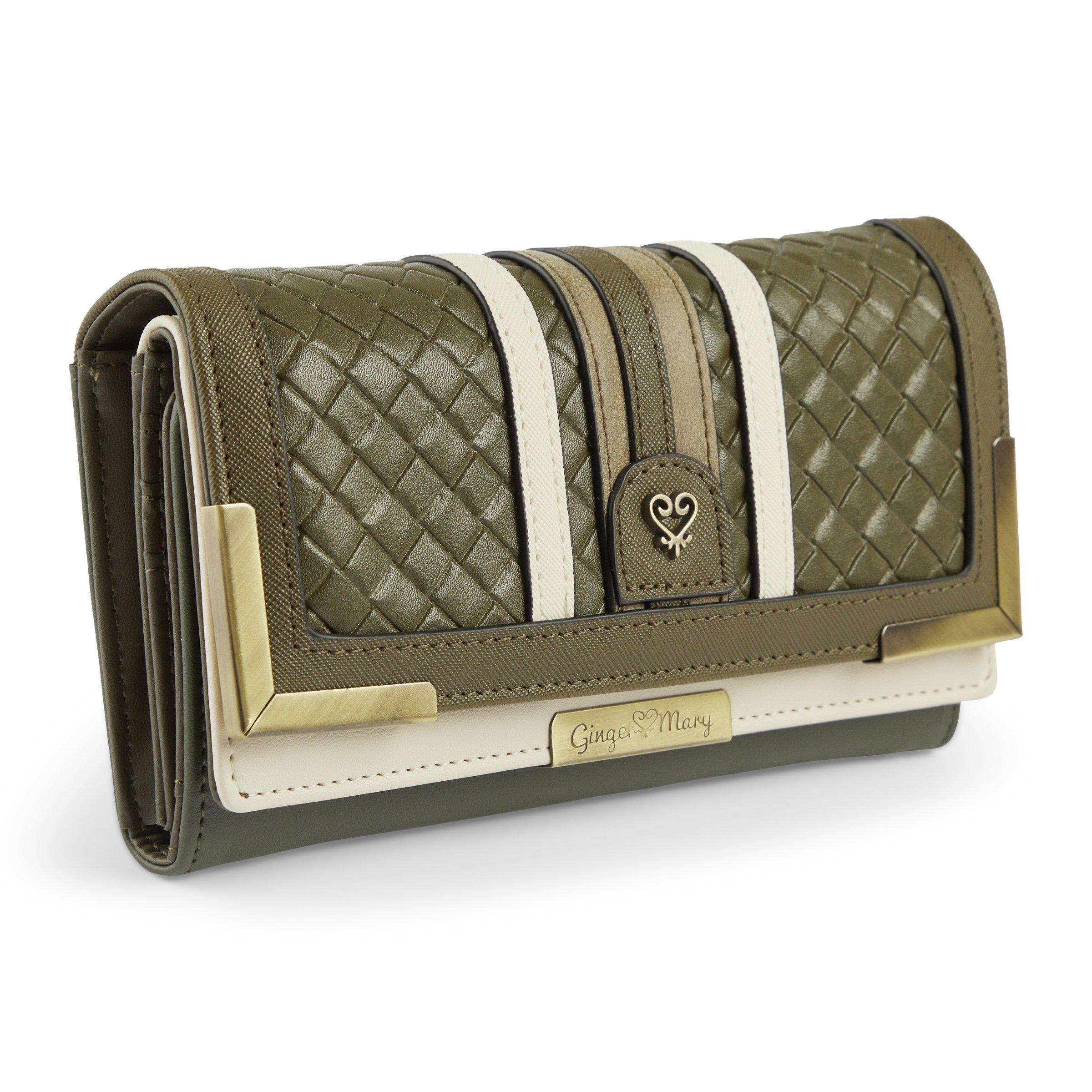 Olive Green Woven Wallet (3235854) | Ginger Mary