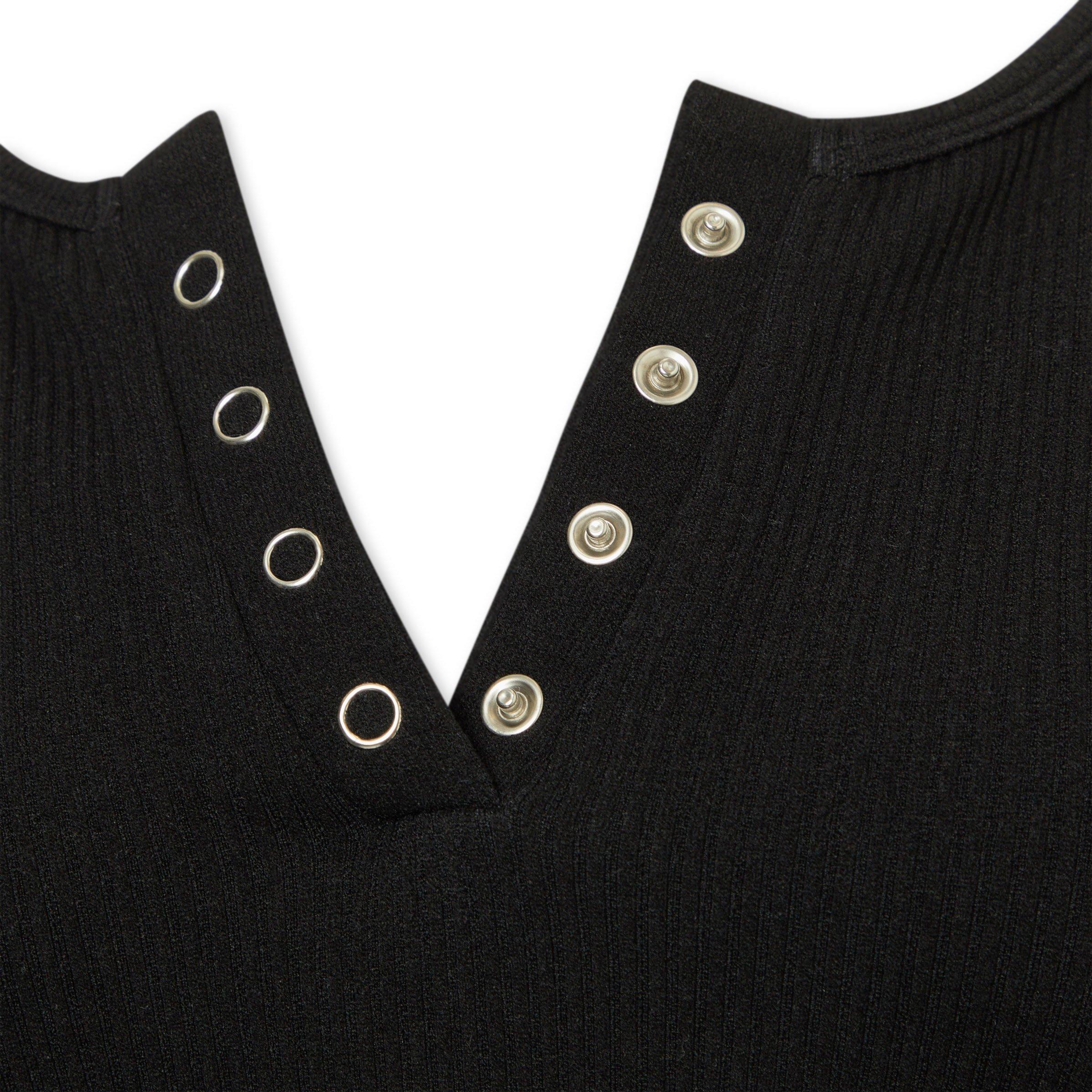Black Ribbed Henley Top (3235873) | OUTBACK RED