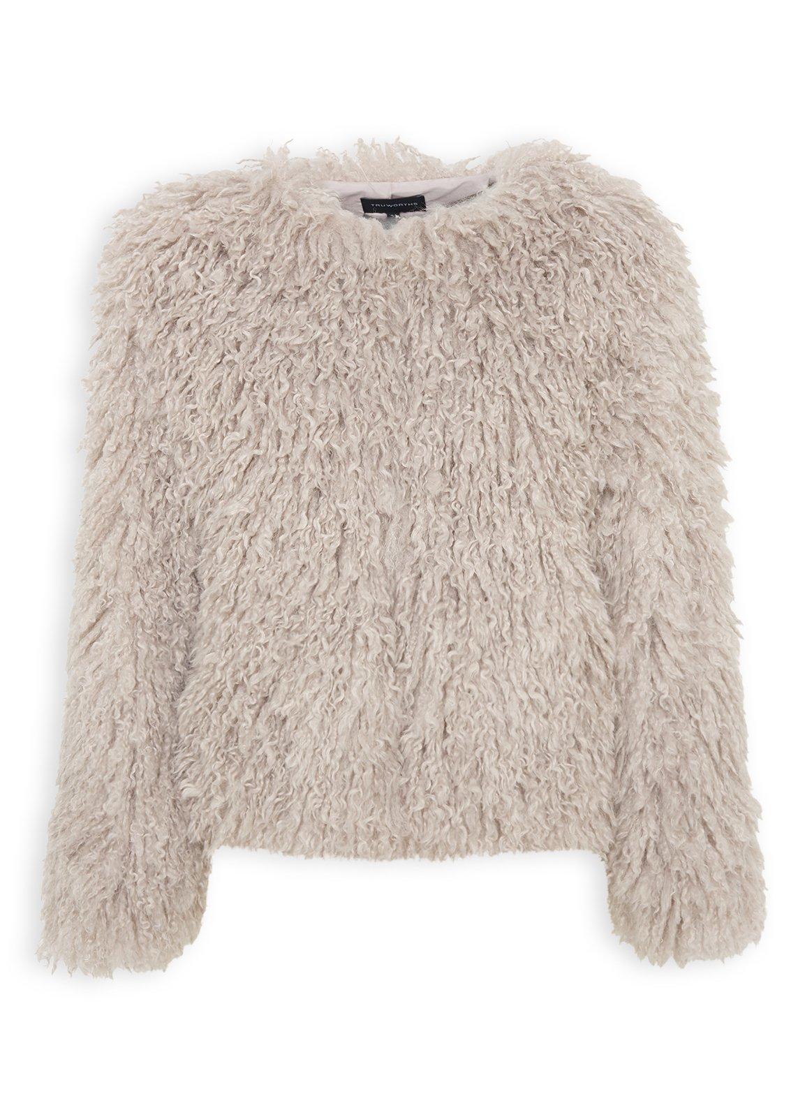 Beige Shaggy Faux Fur Jacket (3235979) | Truworths