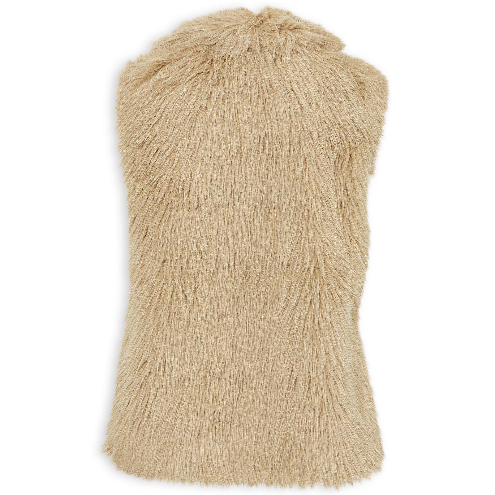 Stone Longer Pile Faux Fur Gilet (3236132) | Identity