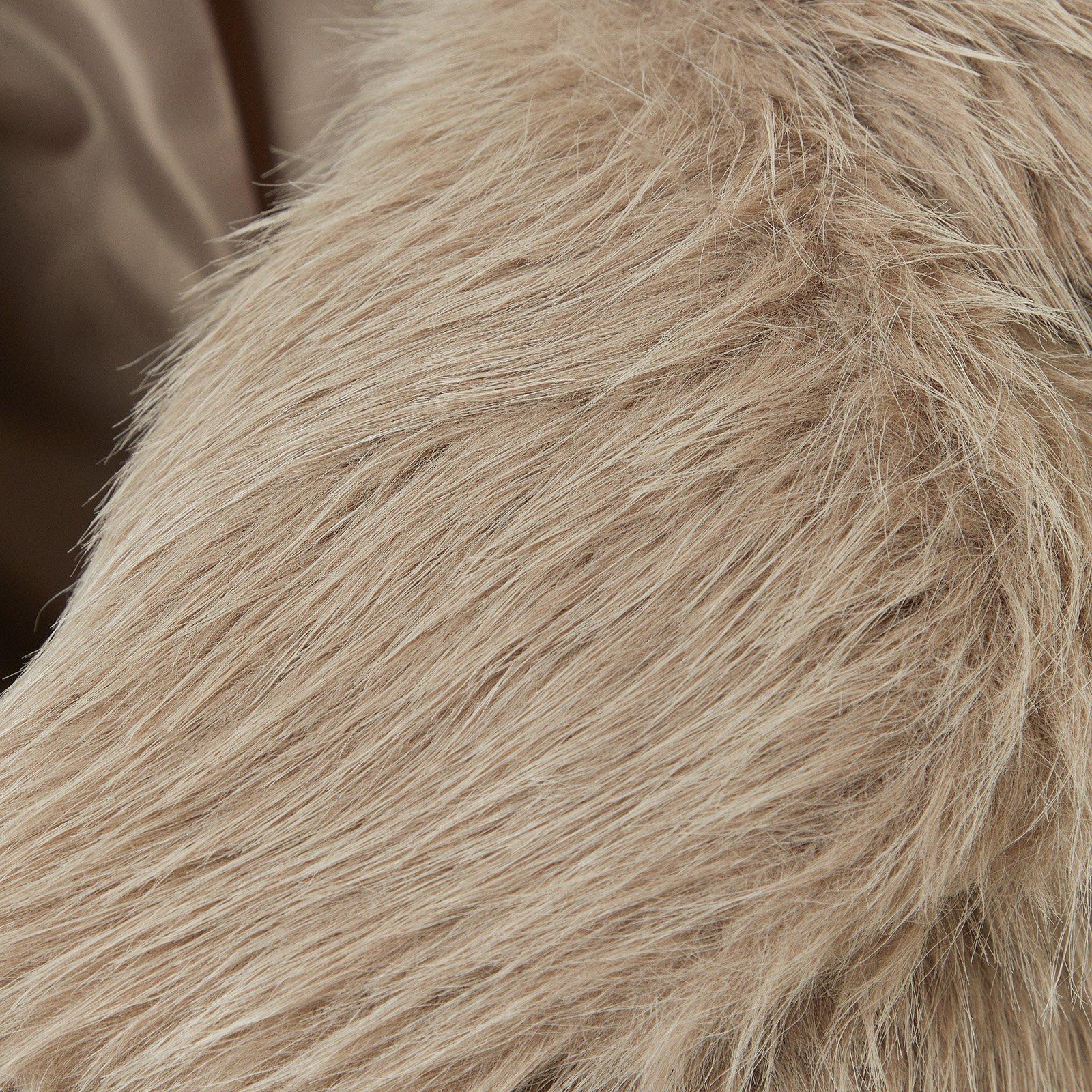 Mocha Longer Pile Fur Jacket (3236194) | Identity