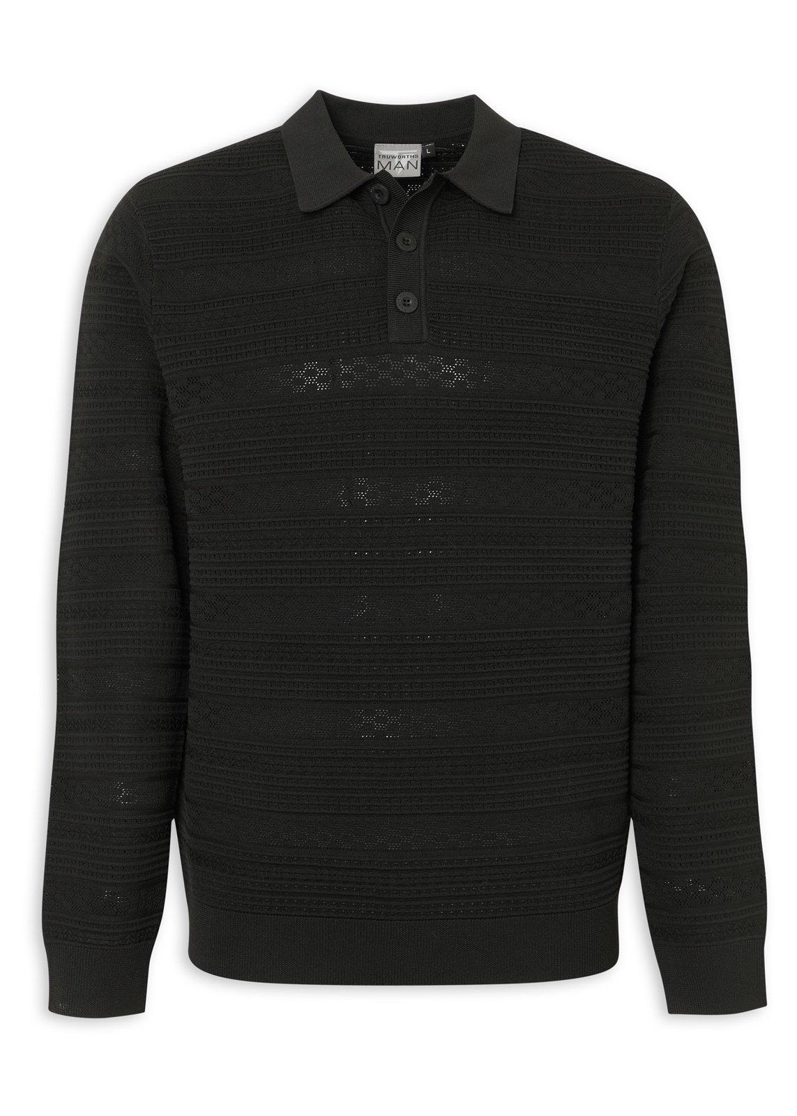 Black Knit Golfer Jersey (3236270) | Truworths Man