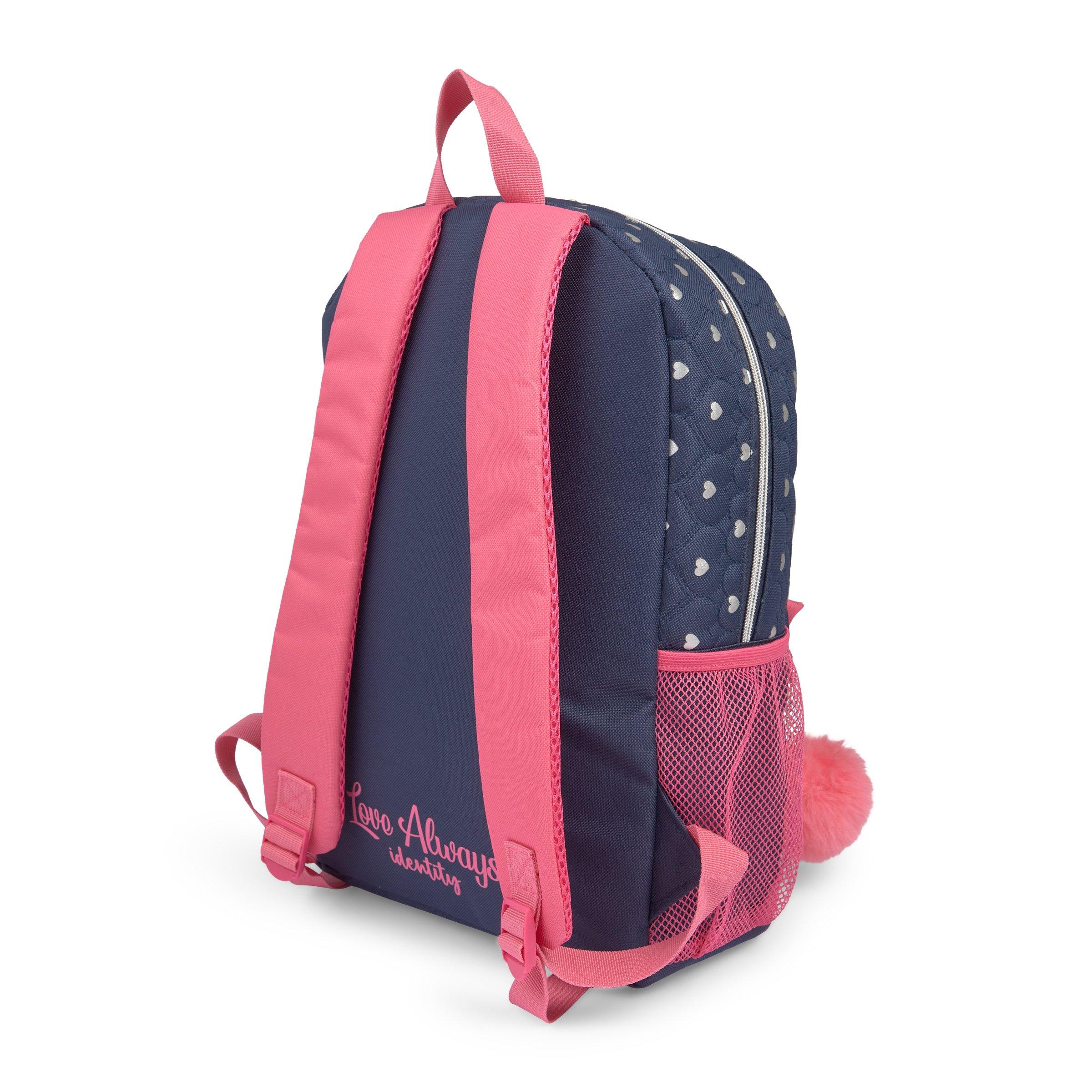 Girls Large Navy and Pink Backpack (3236338) | Identity