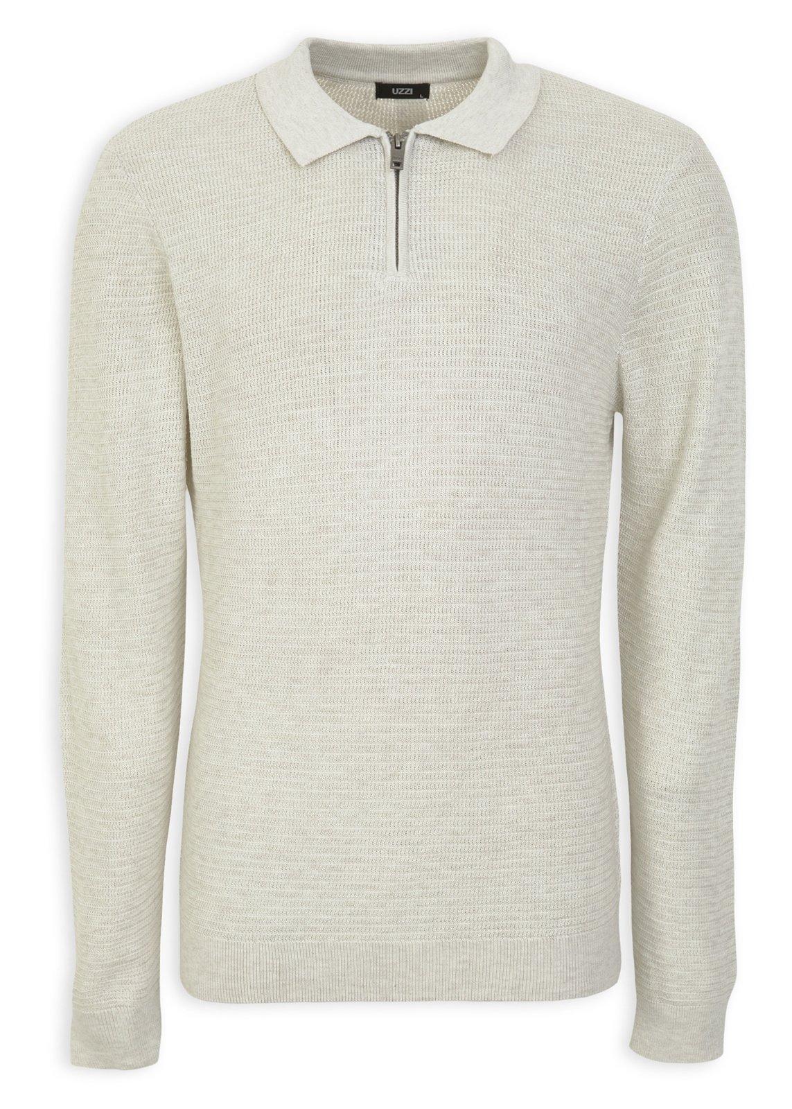 Beige Quarter-zip Golfer Jersey (3236453) | UZZI