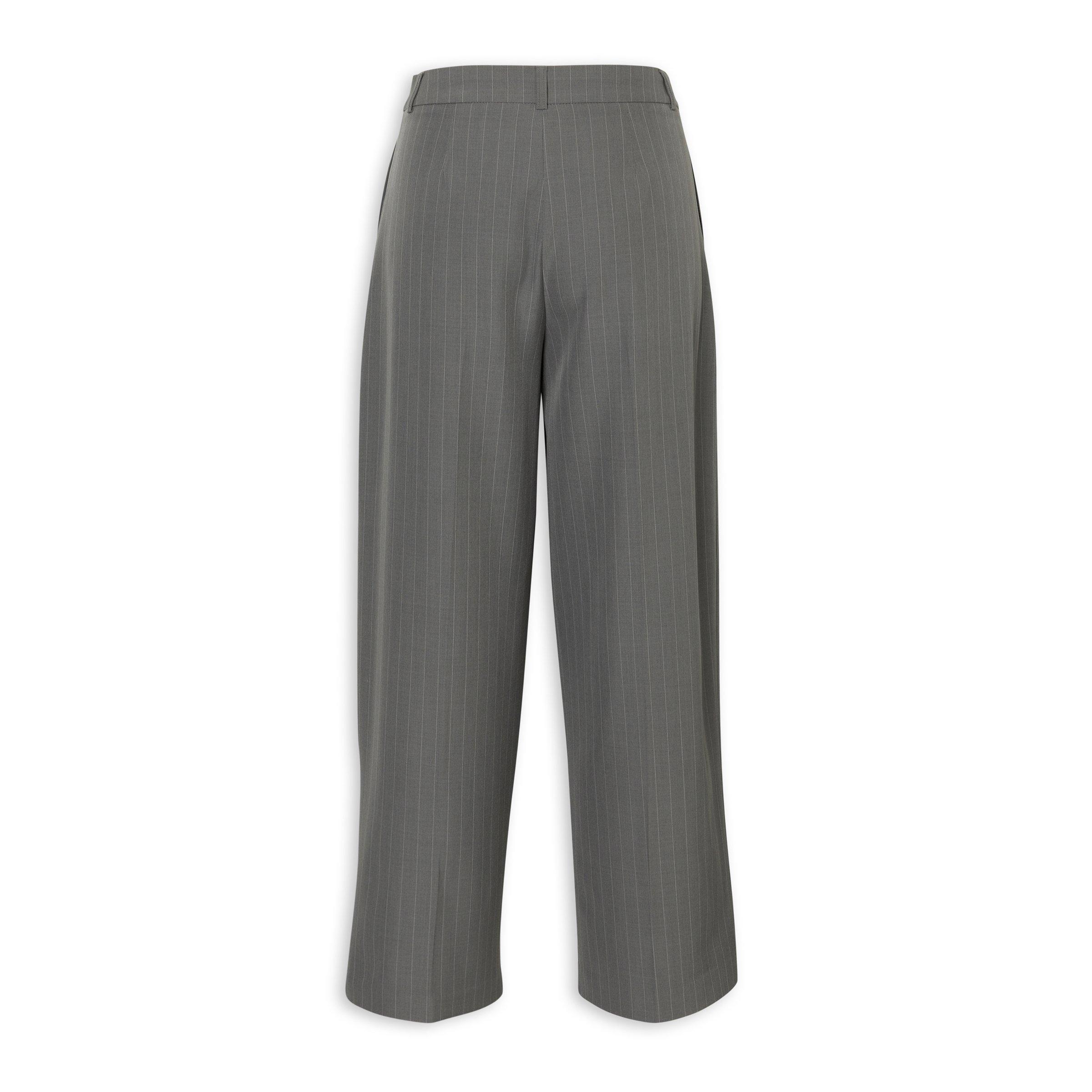 Grey Pinstripe Wide-Leg Pants (3236564) | Identity