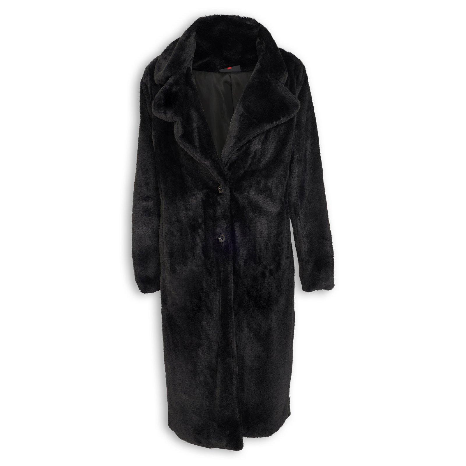 Black Luxe Faux Fur Coat (3236568) | Identity