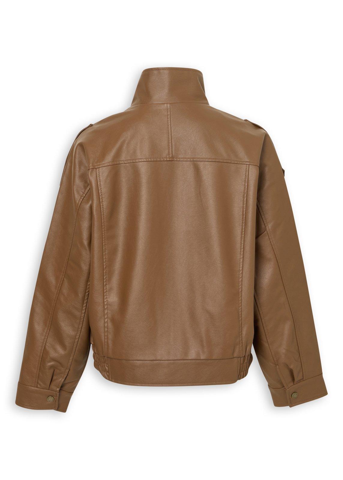 Tan Pleather Bomber Jacket (3236625) | OUTBACK RED