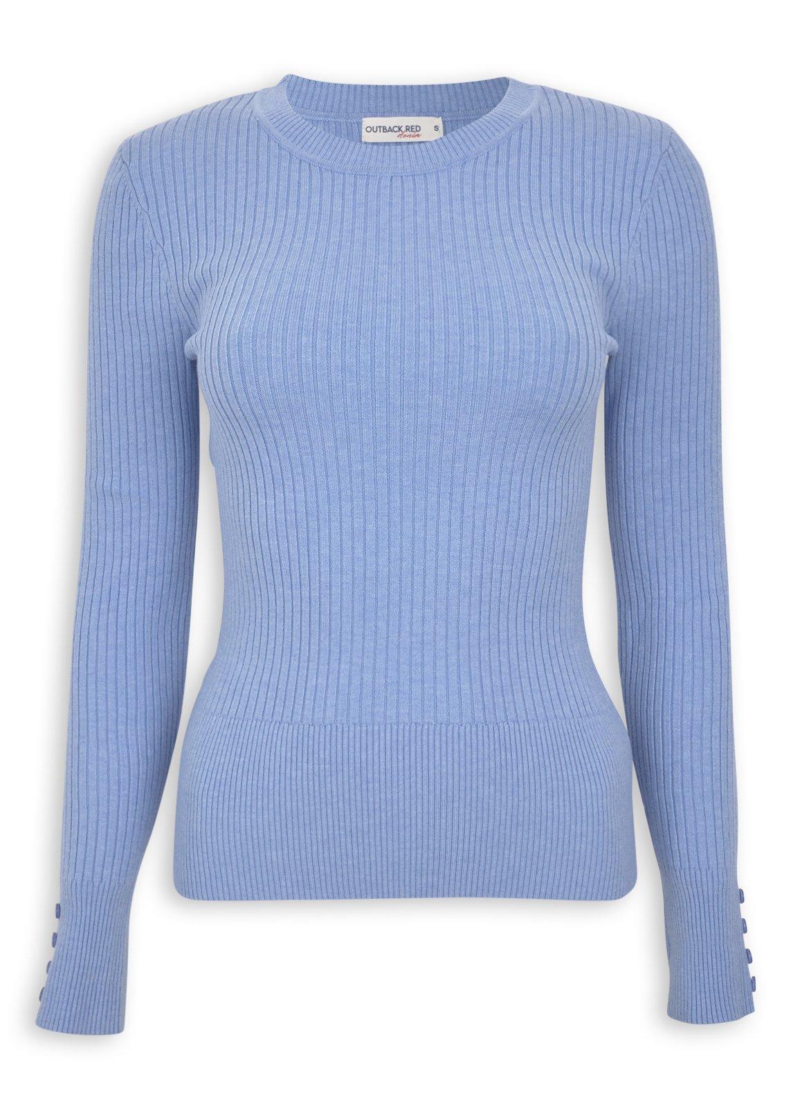 Sky Blue Ribbed Knit Top (3236707) | OUTBACK RED