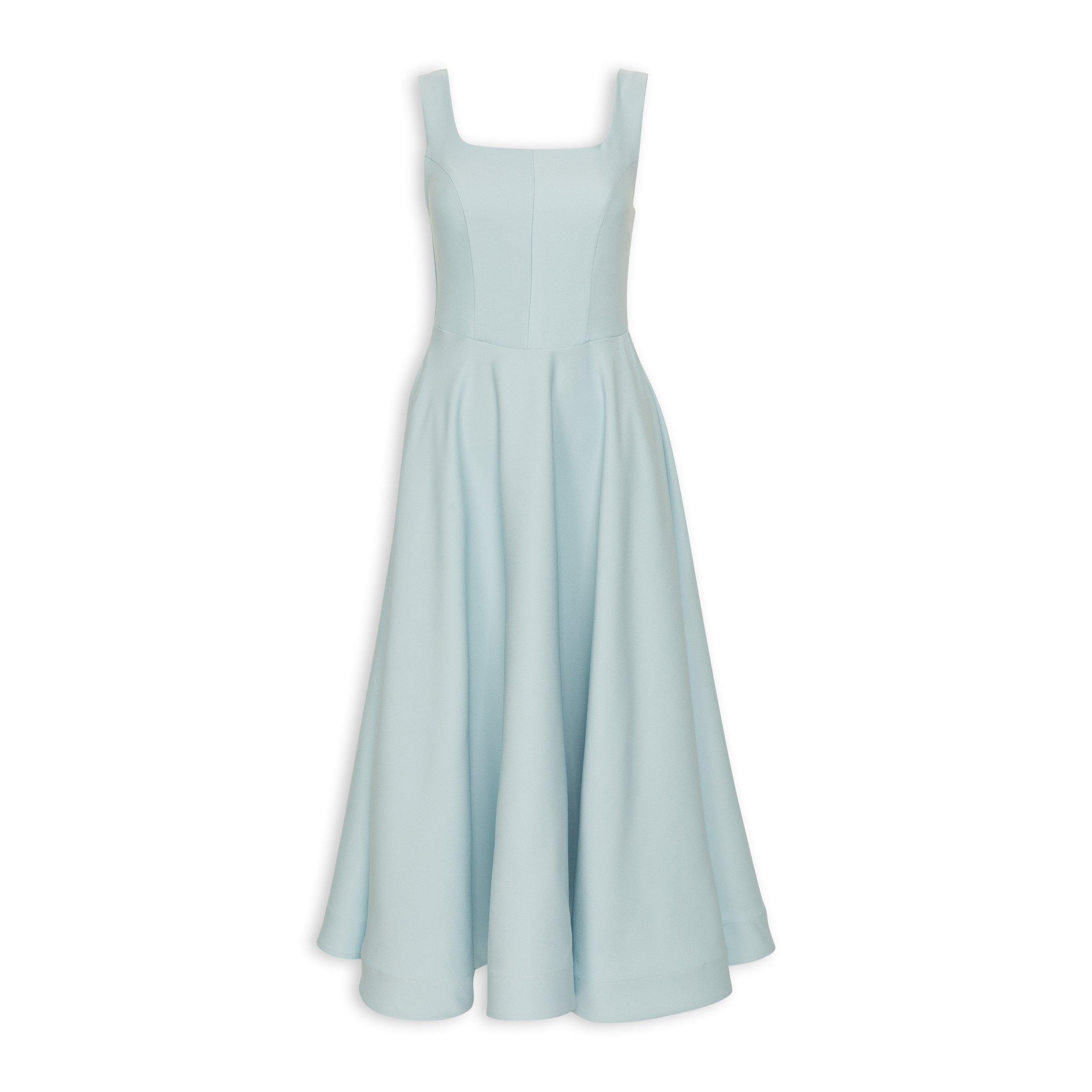 Blue Fit & Flare Midi Dress (3237070) | Arlow