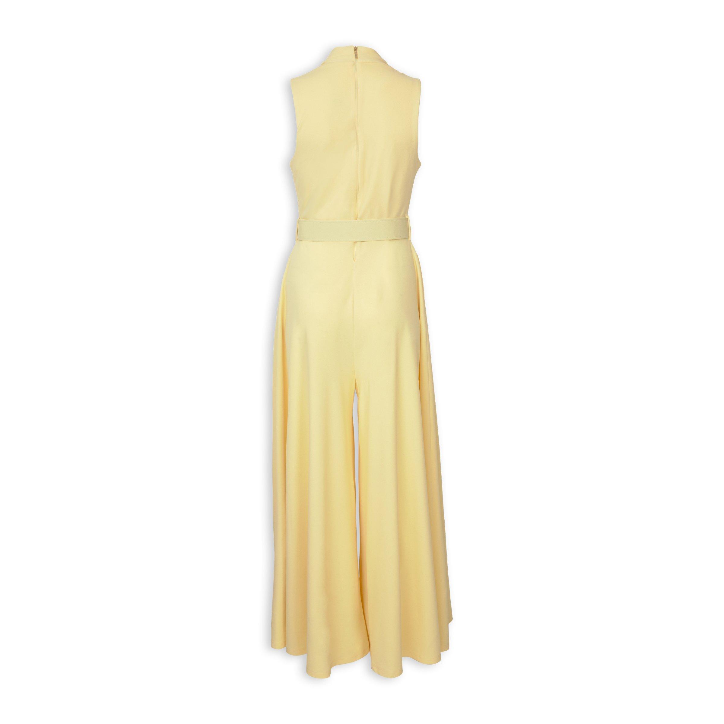 Butter Yellow Belted Jumpsuit (3237087) | X&O Ladies