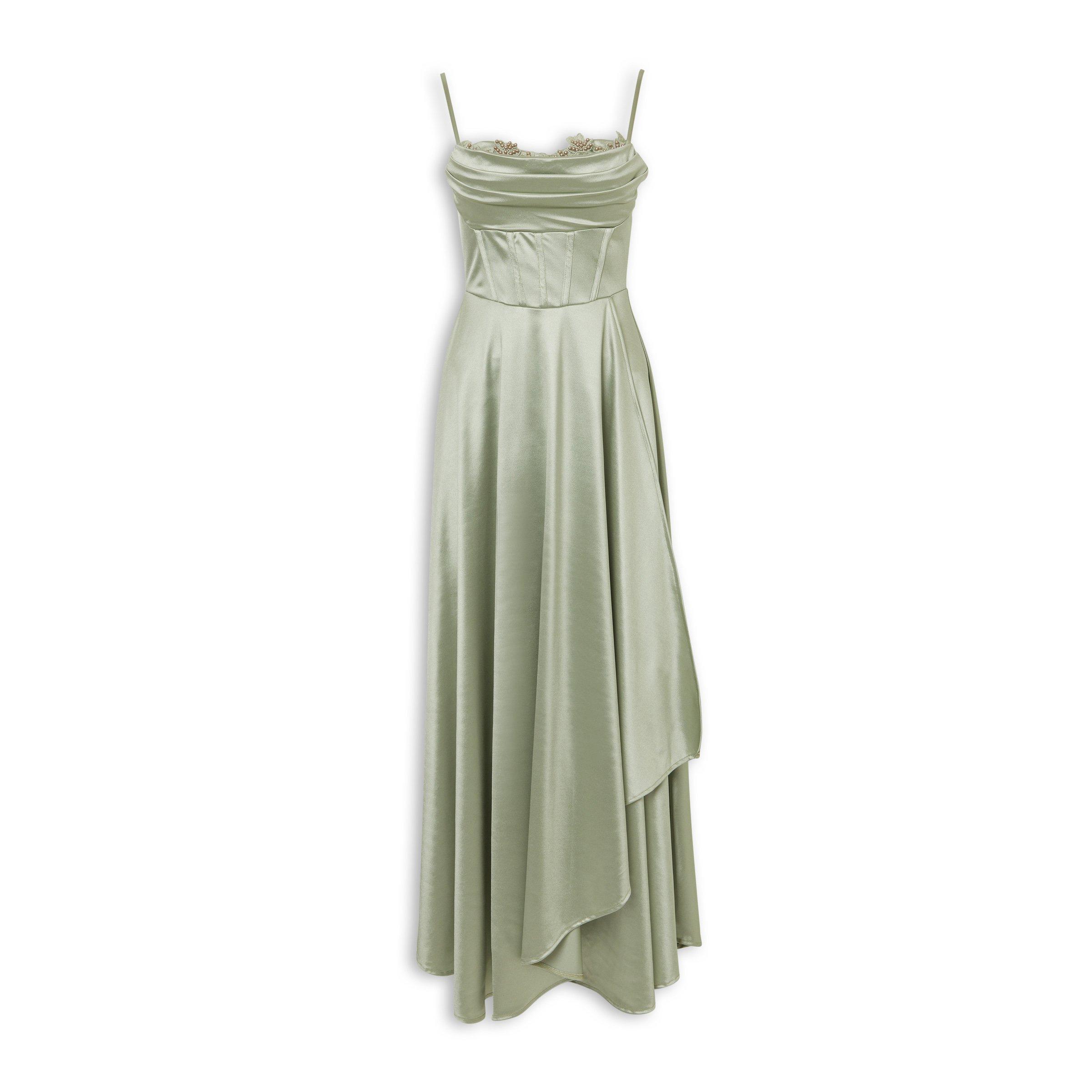 Sage Lace Trim Corset Dress (3237095) | RSVP