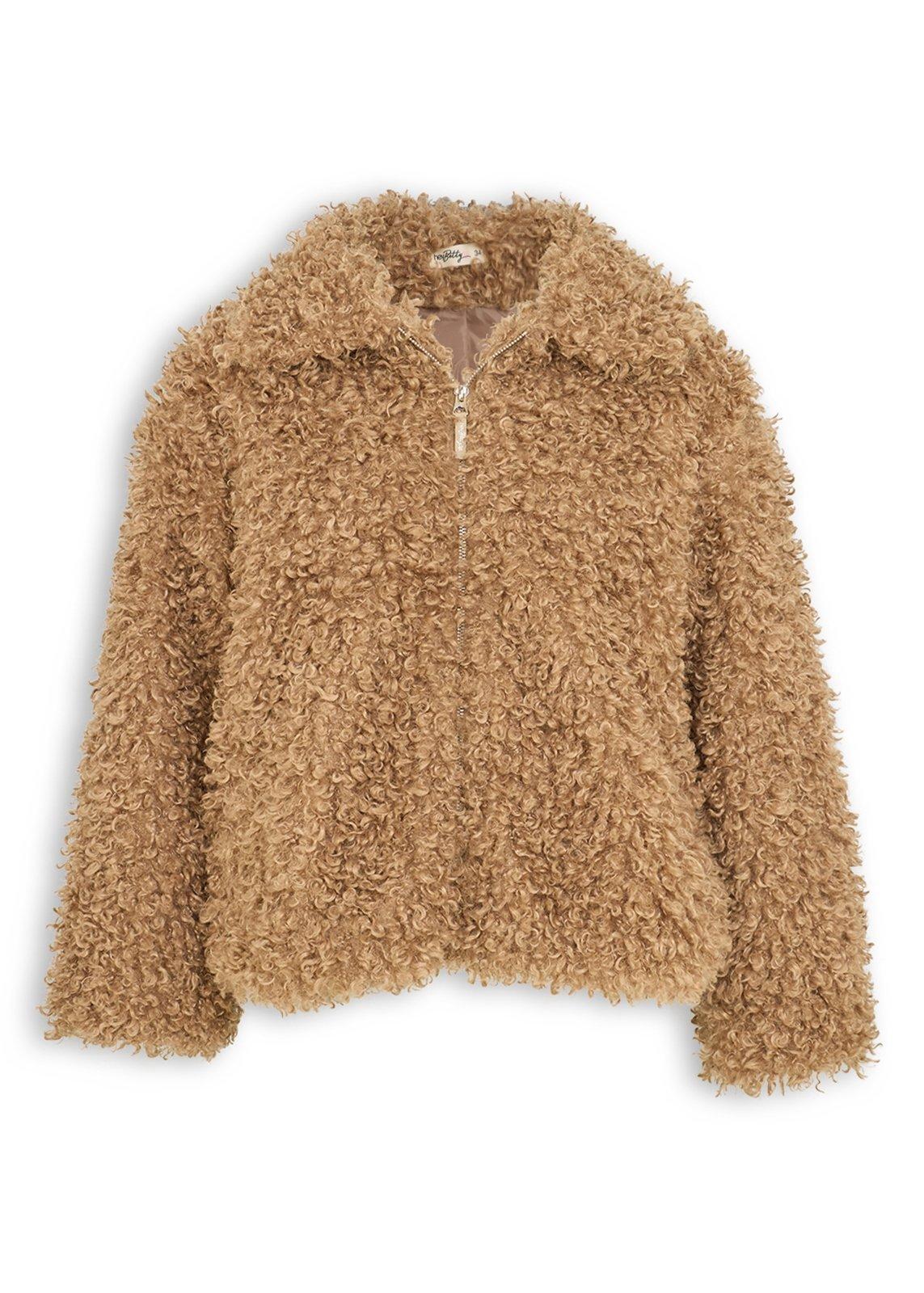 Tan Sherpa Zip-through Jacket (3237114) | Hey Betty