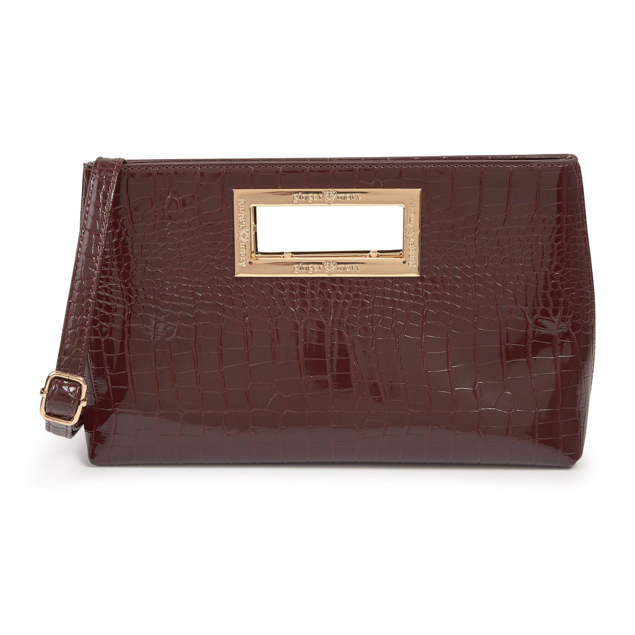 ガーデン マルティン・シュリーク Mock-Croc Burgundy Clutch (3237120) | Ginger Mary