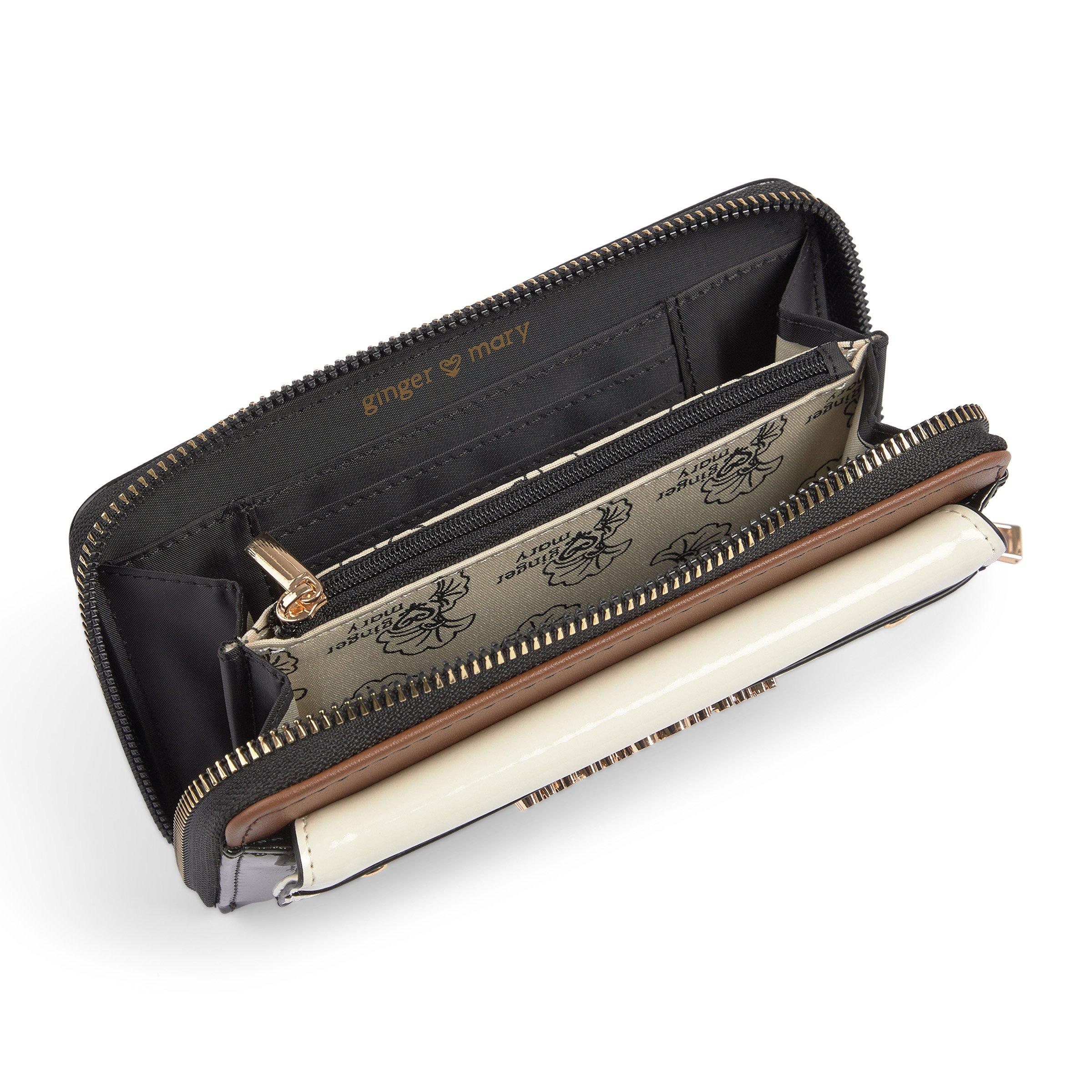 【ココ・エリー】 Colorblock Zip-Around Wallet (3237123) | Ginger Mary