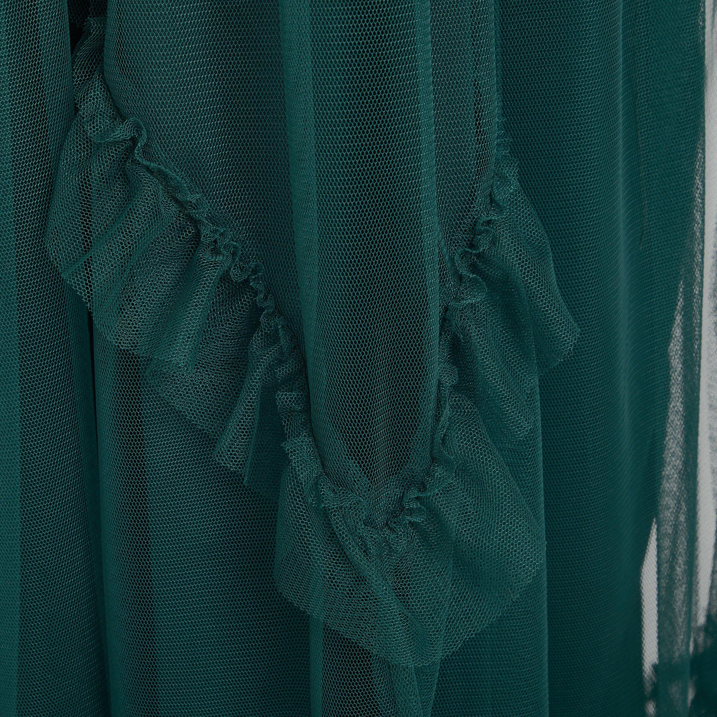 Green Frilled Tulle Dress (3237159) | Kameo