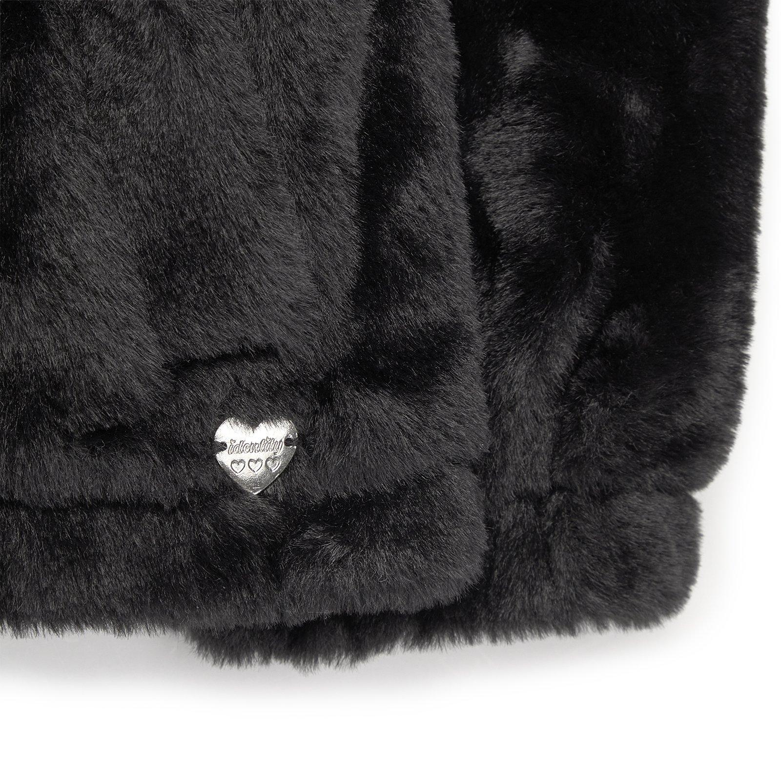 Black Fluffy Zip Through Jacket (3237602) | Identity