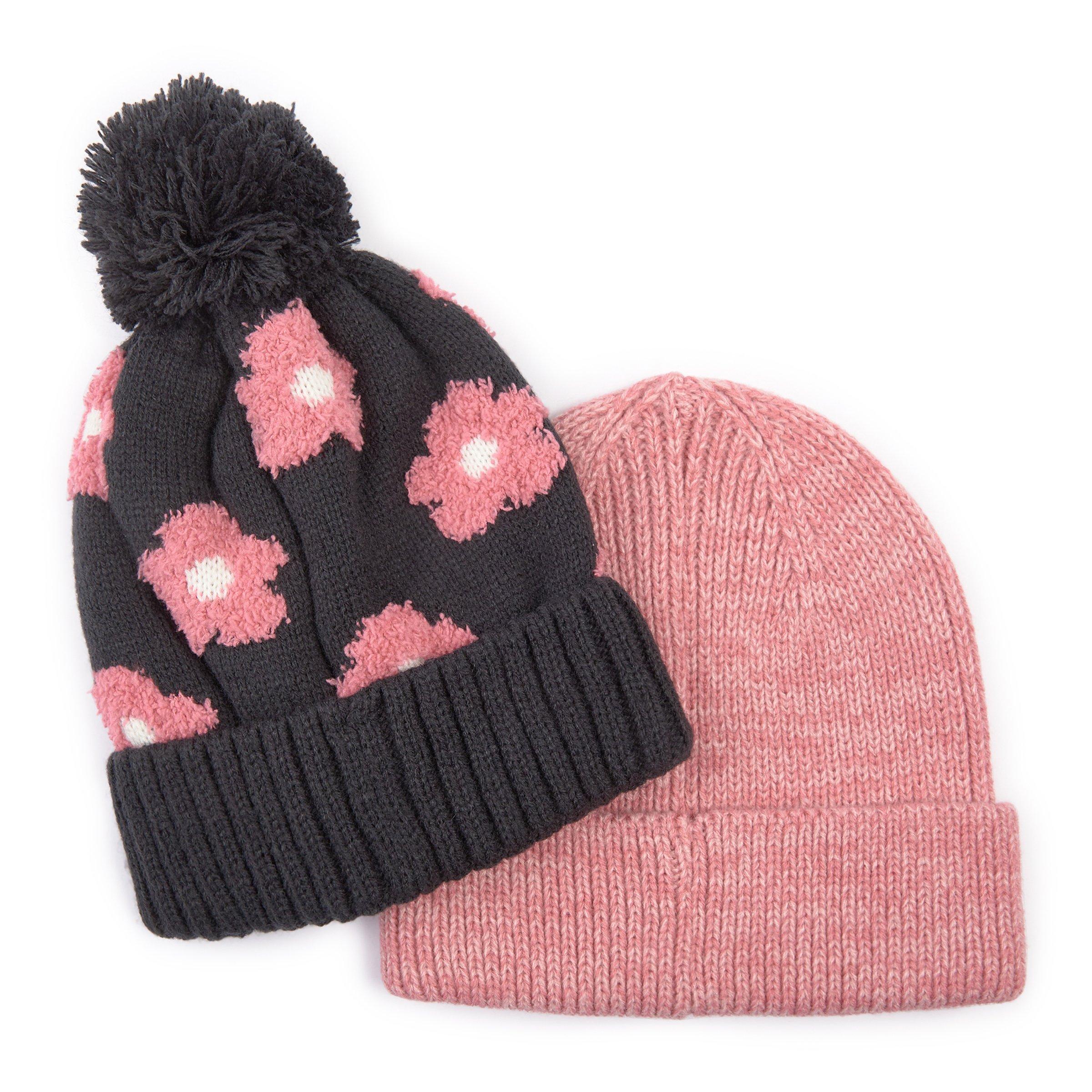 Flower Knit Beanie Hat 2-Pack (3237729) | Identity