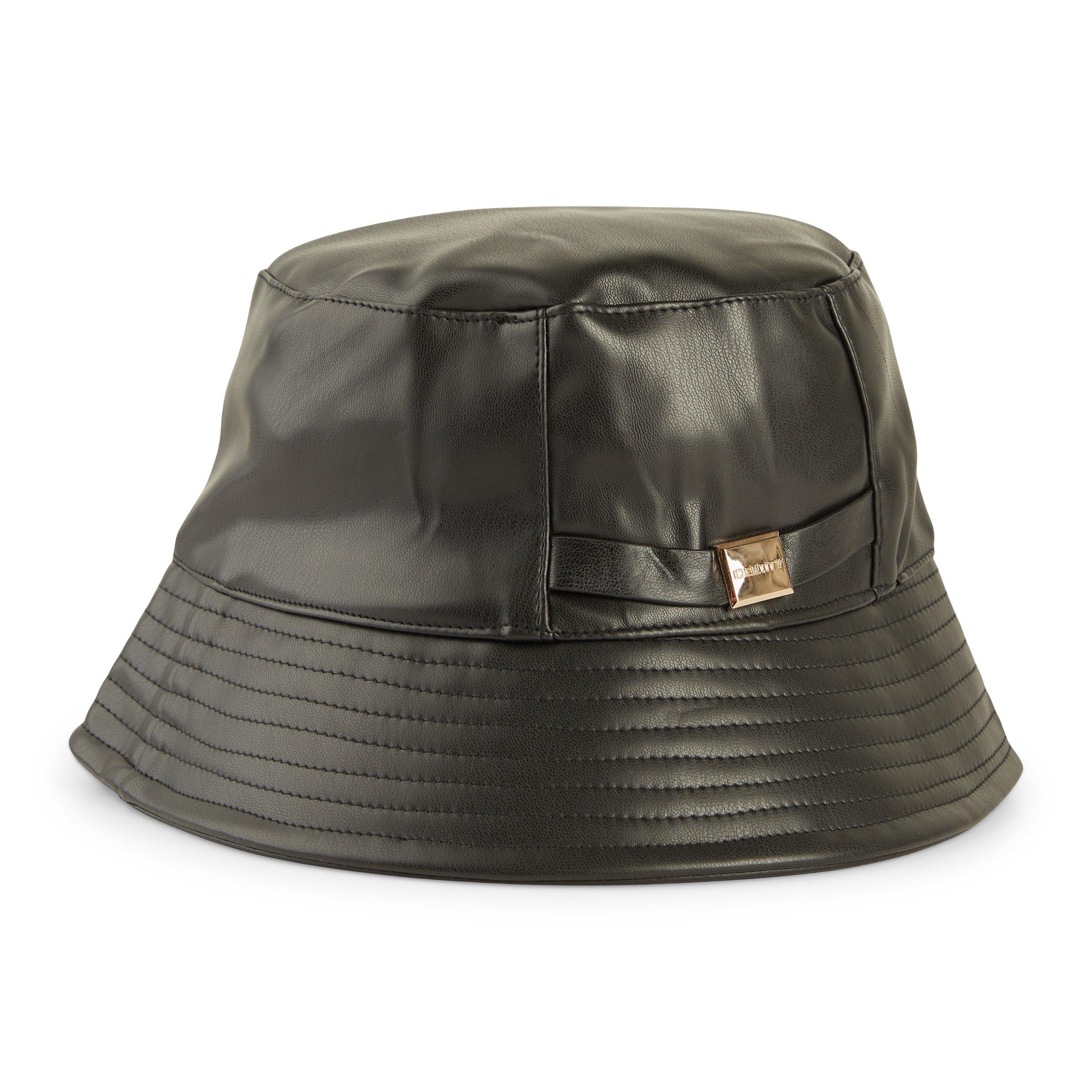 Black Faux Leather Bucket Hat (3237872) | Identity