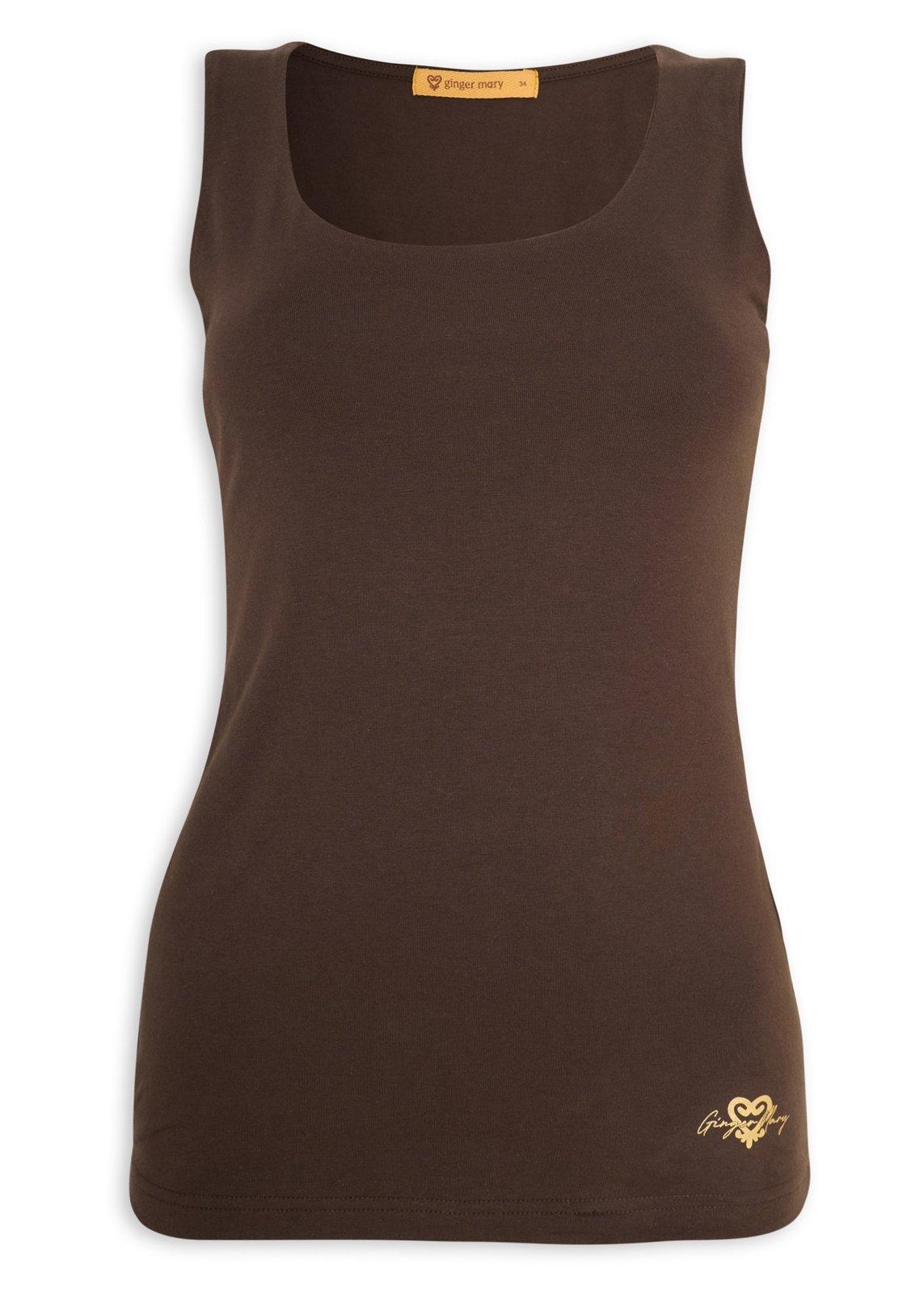 Chocolate Brown Scoop Neck Top (3237950) | Ginger Mary