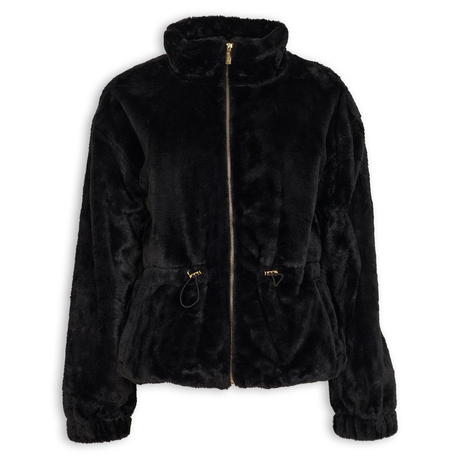 Black Fluffy Jacket (3238132) | Identity X Sync