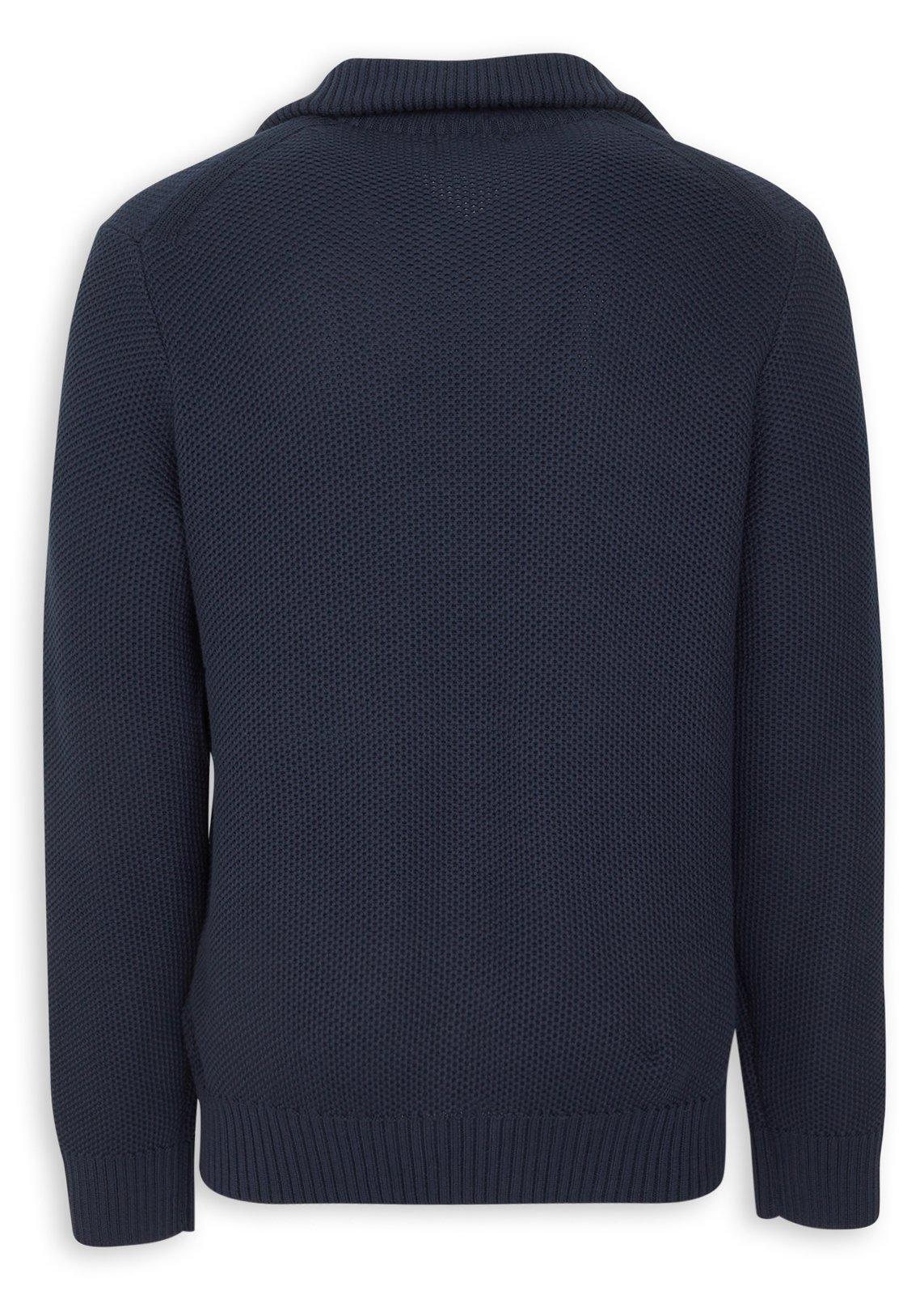 Navy Shawl Collar Knit Sweater (3238193) | Truworths Man