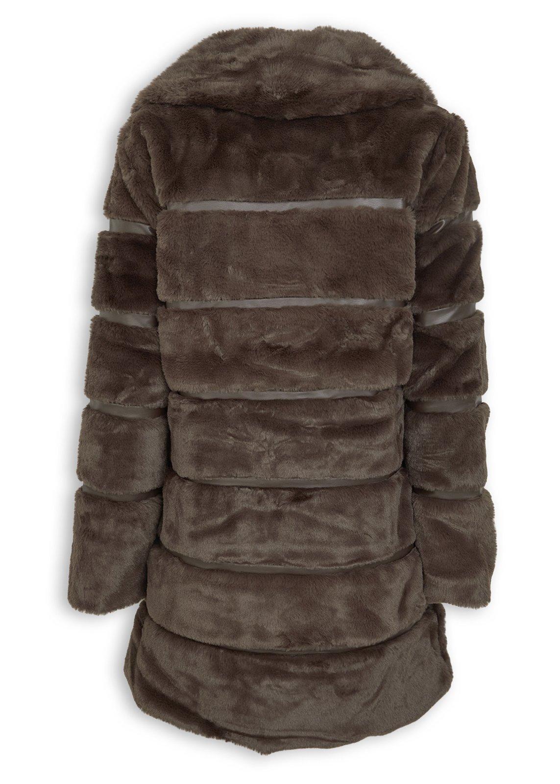 Chocolate Faux Fur Coat (3238203) | Daniel Hechter
