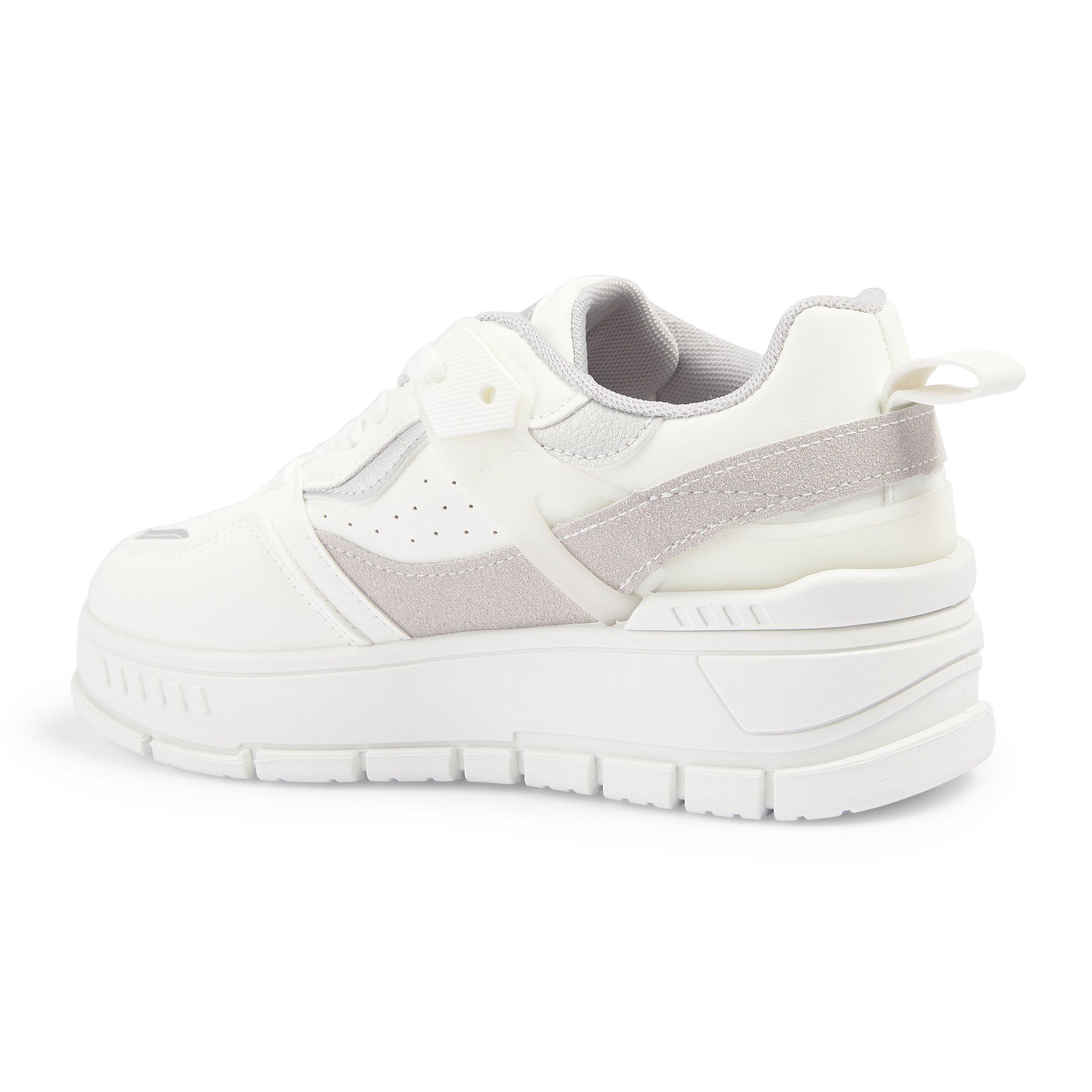 White and Silver Lace Up Sneaker (3238557) | Identity
