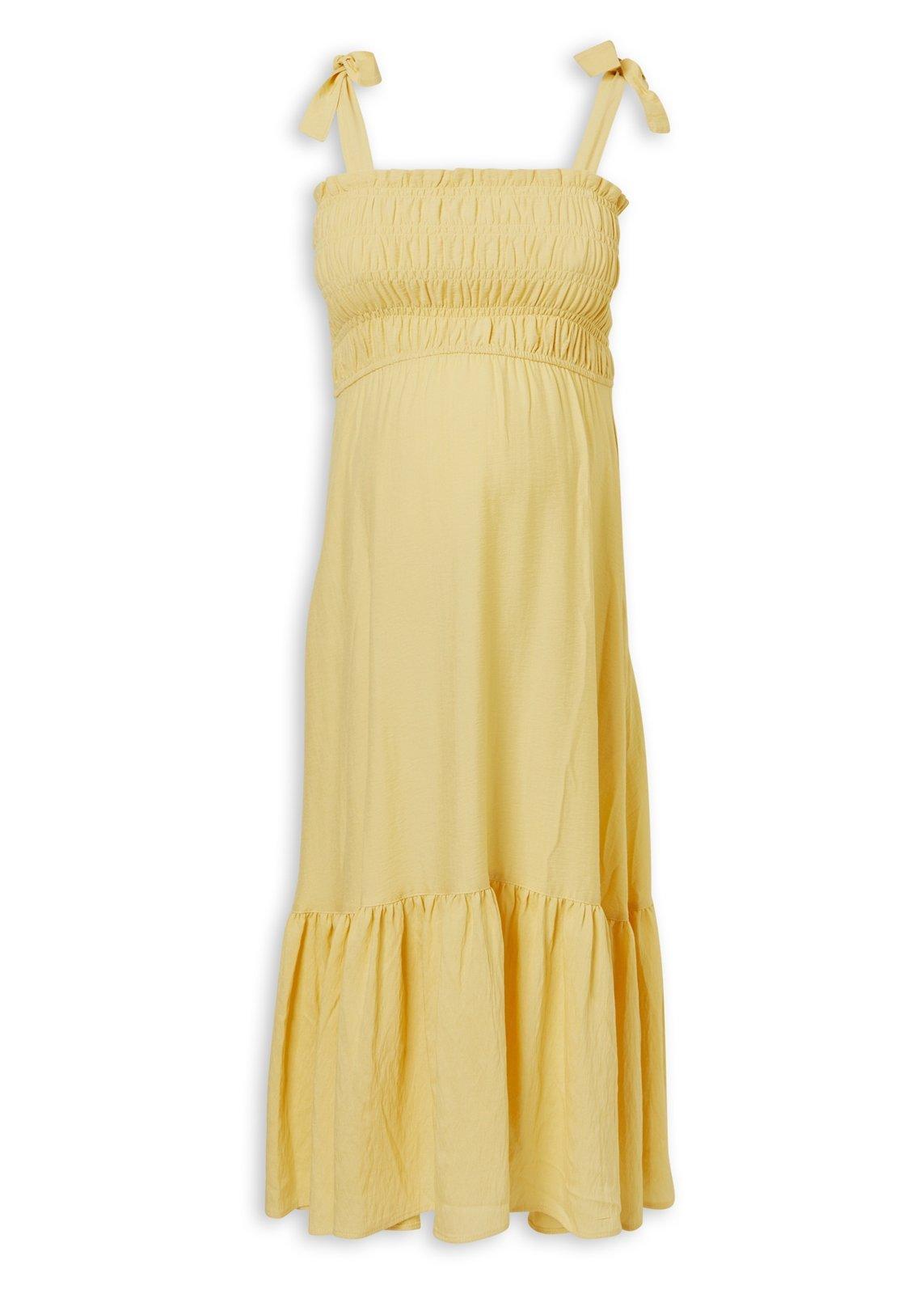 Lemon Yellow Tiered Maternity Dress (3238566) | Truworths