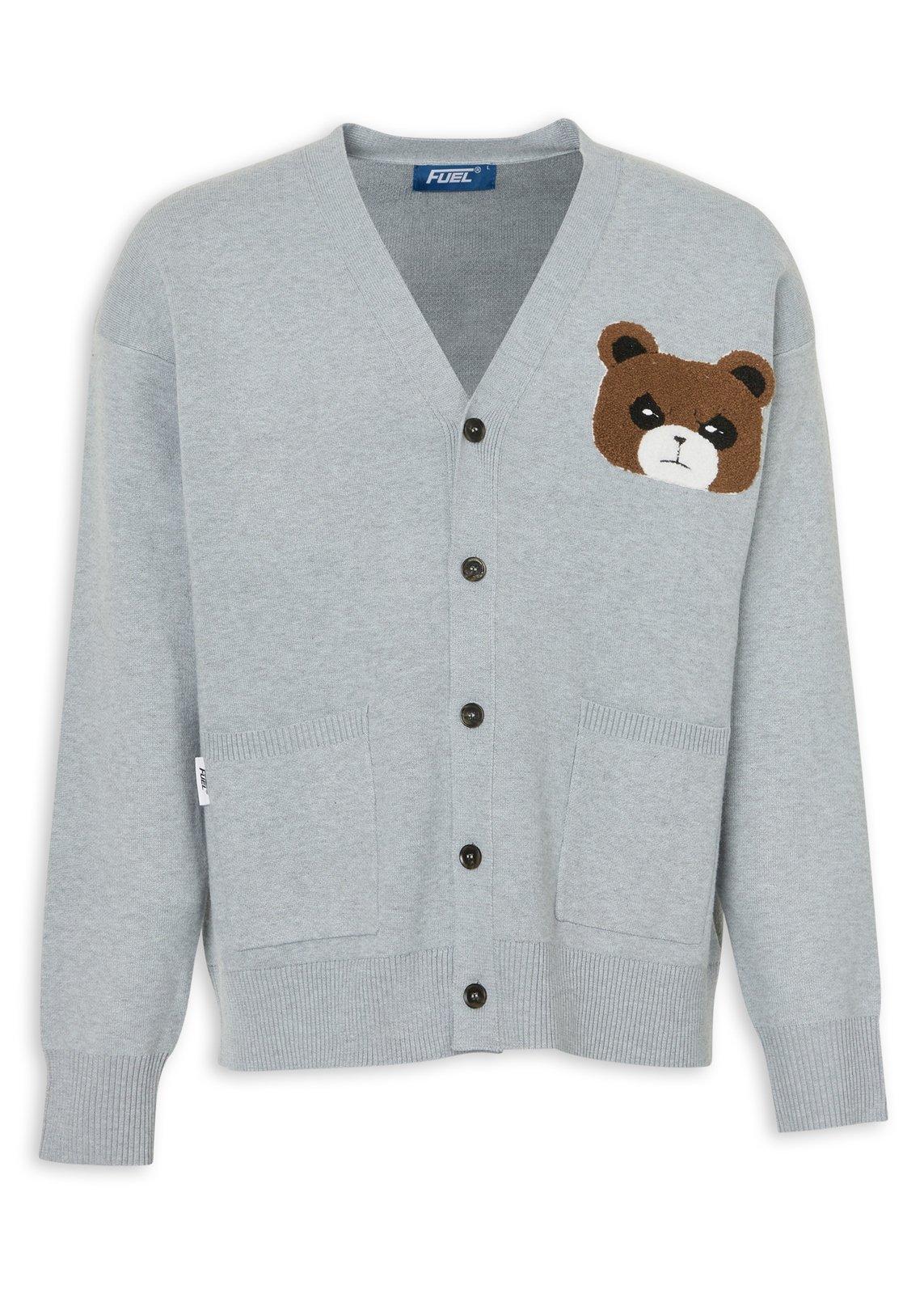 Grey Bear Patch Cardigan (3238856) | Fuel