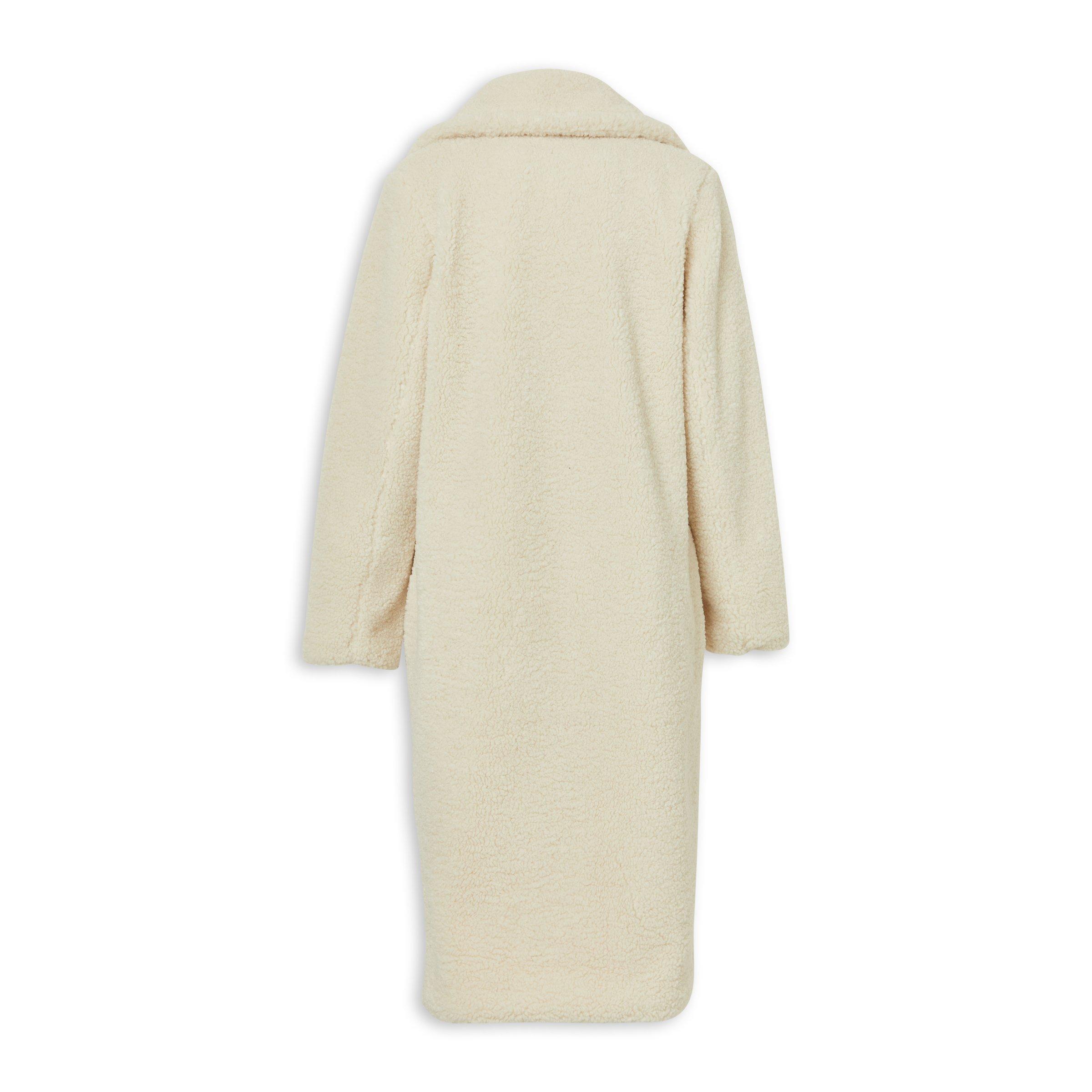 Beige Button Close Teddy Coat (3238891) | Identity